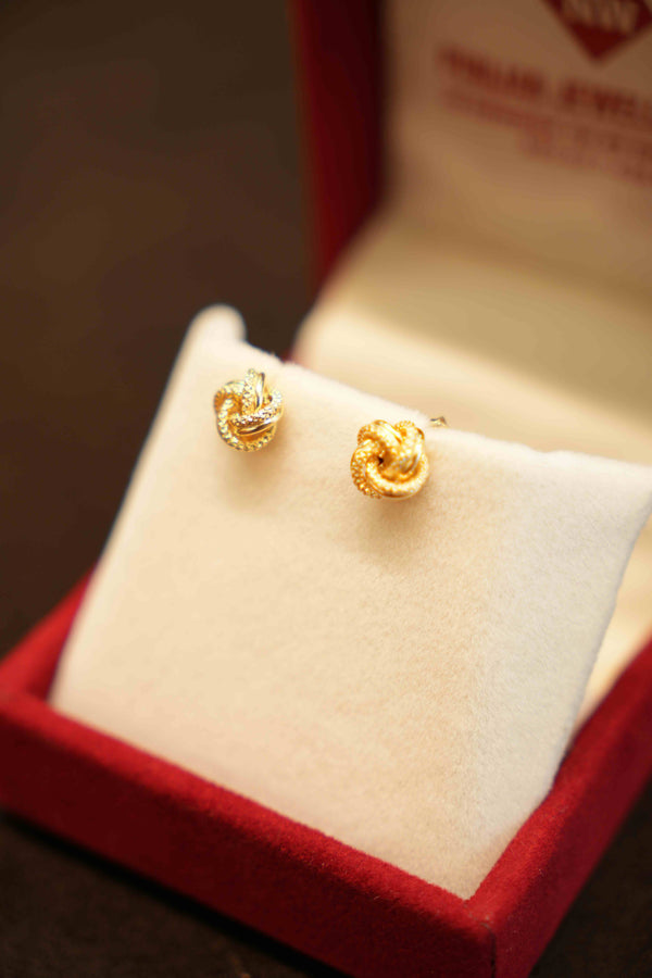 18K Gold Designer Stud Earrings