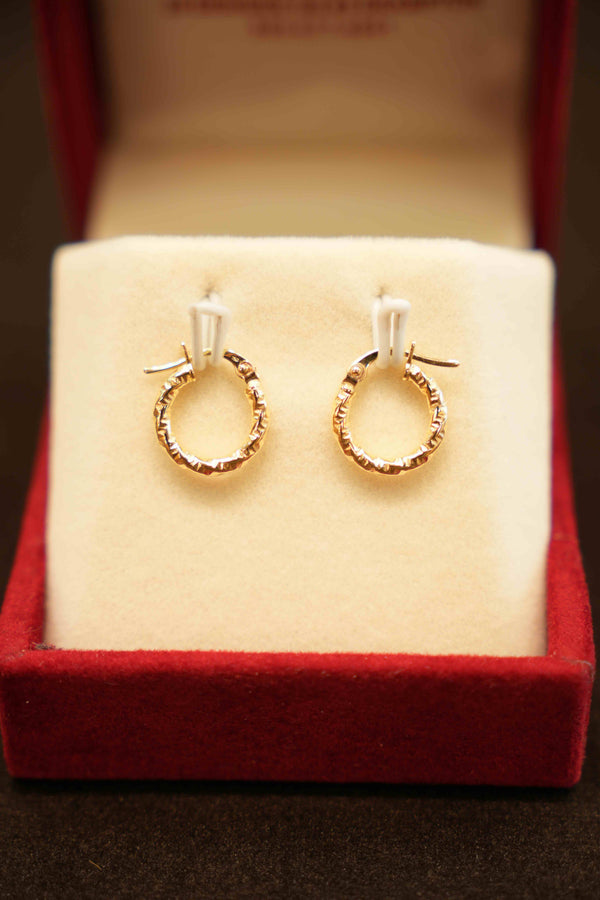 18K Gold Designer Hoop Earrings