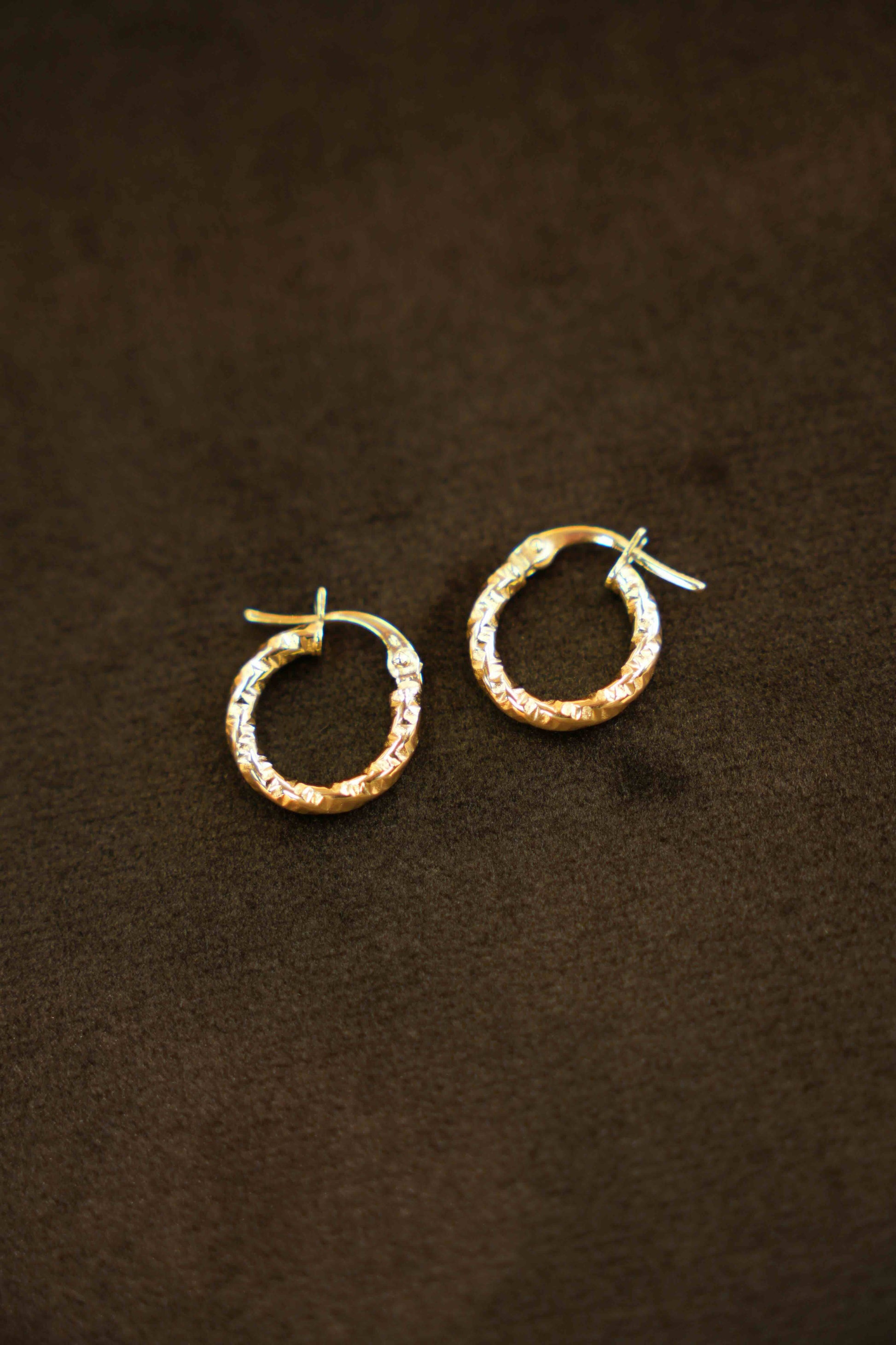 18K Gold Designer Hoop Earrings