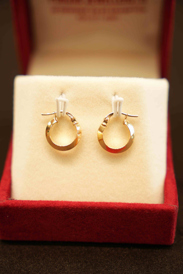 18K Gold Designer Hoop Earrings