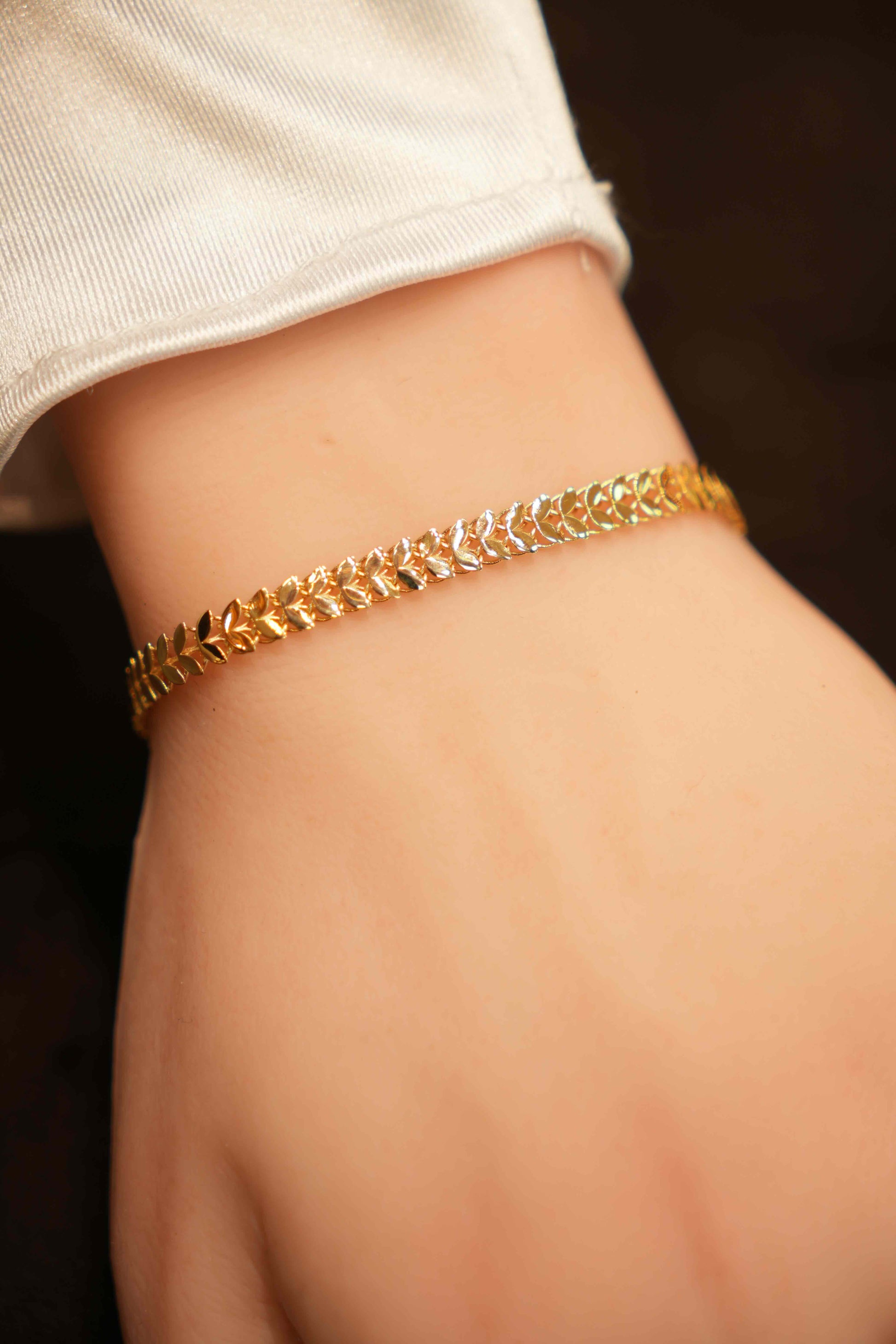 18K Gold Flat Designer Bracelet