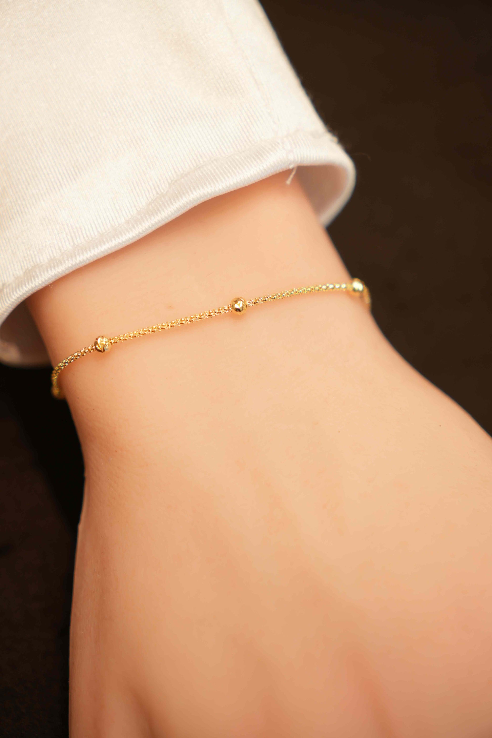 18K Gold Bead Bracelet