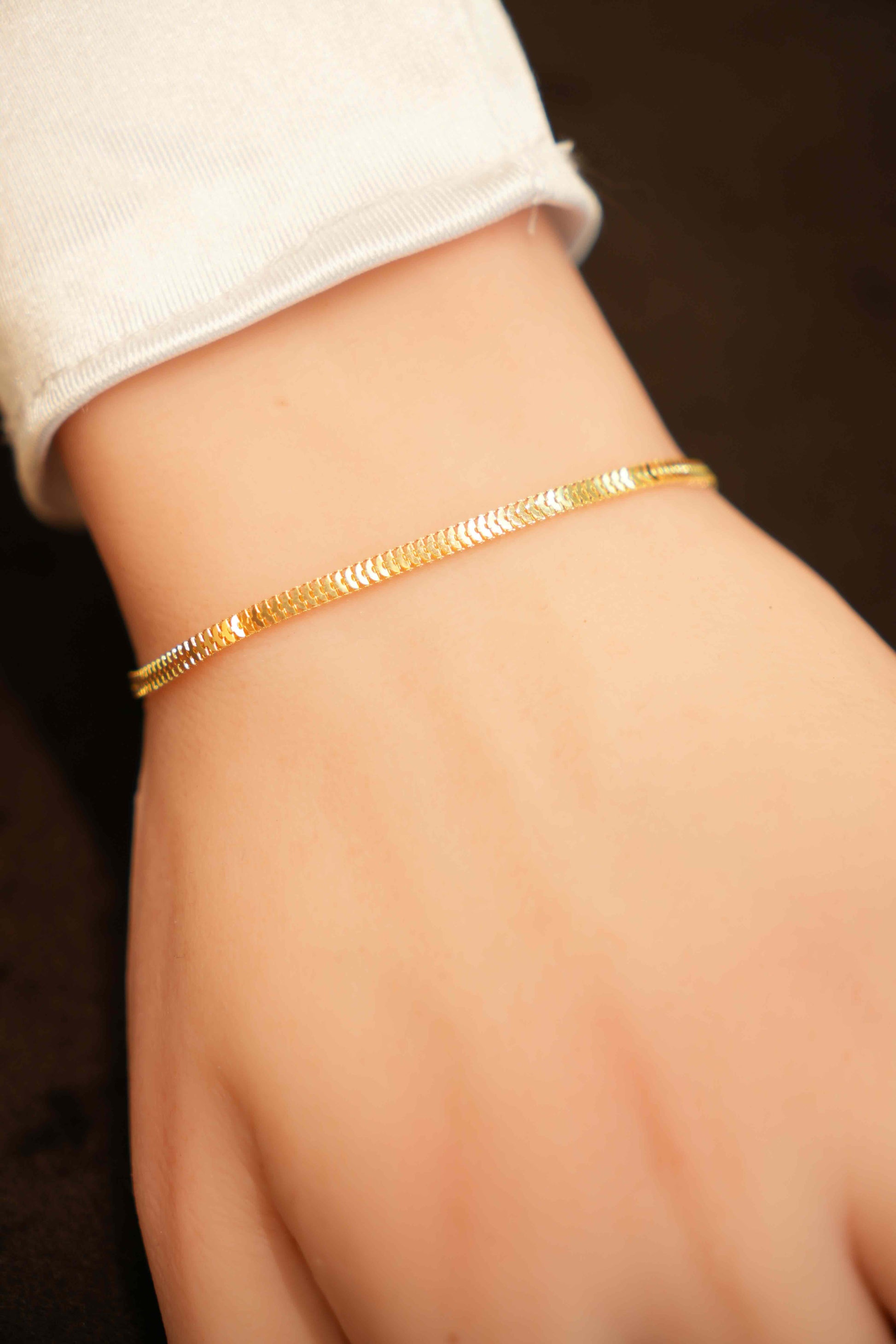 18K Gold Flat Designer Bracelet