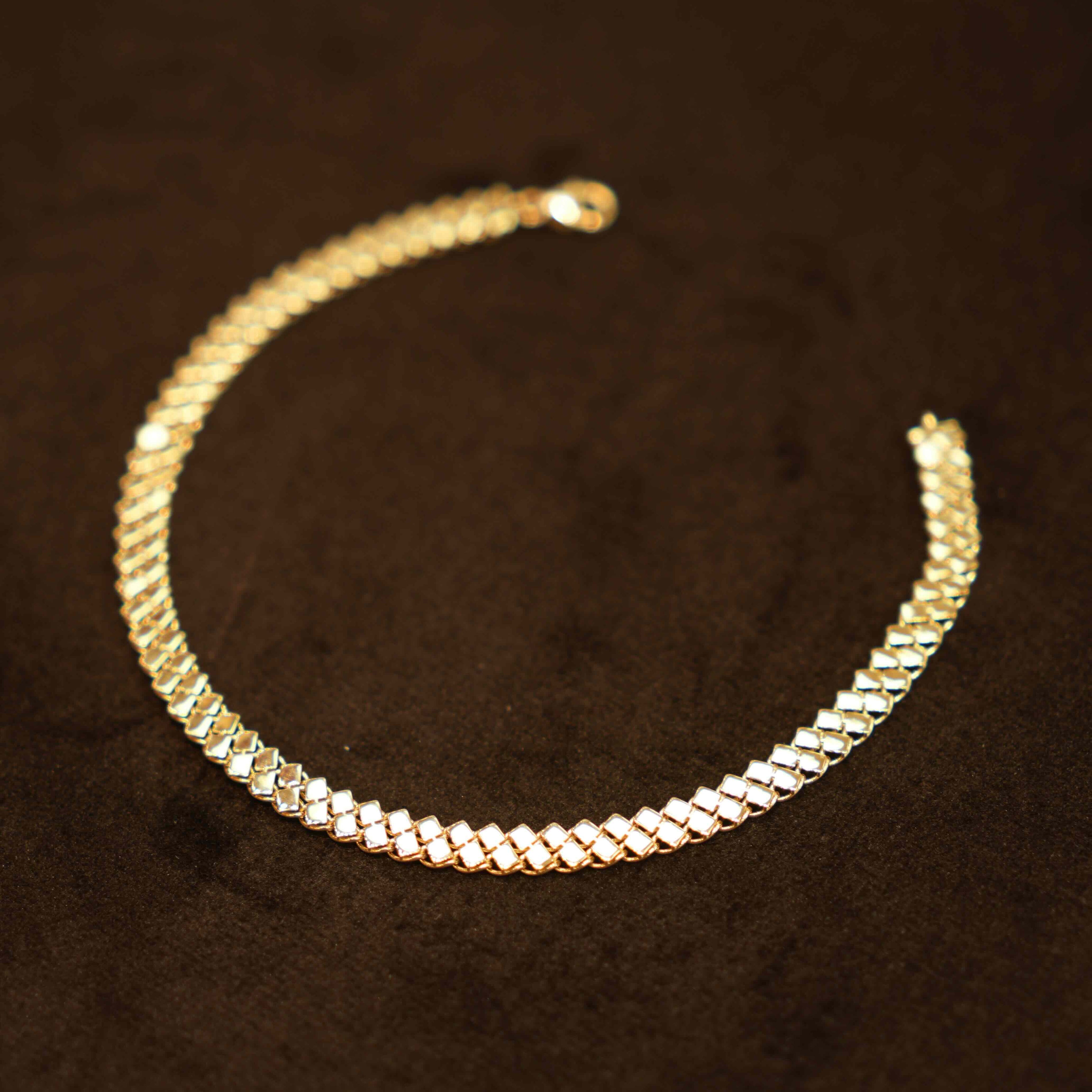 18K Gold Flat Chain Bracelet