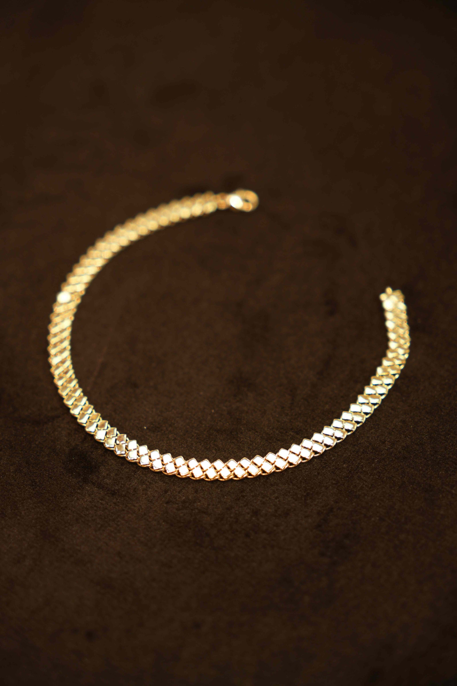 18K Gold Flat Chain Bracelet