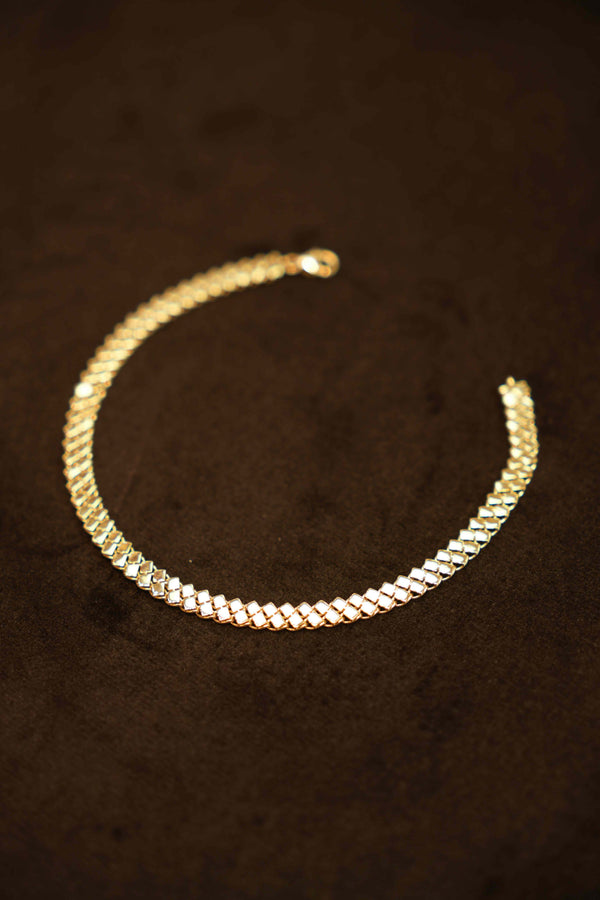 18K Gold Flat Chain Bracelet