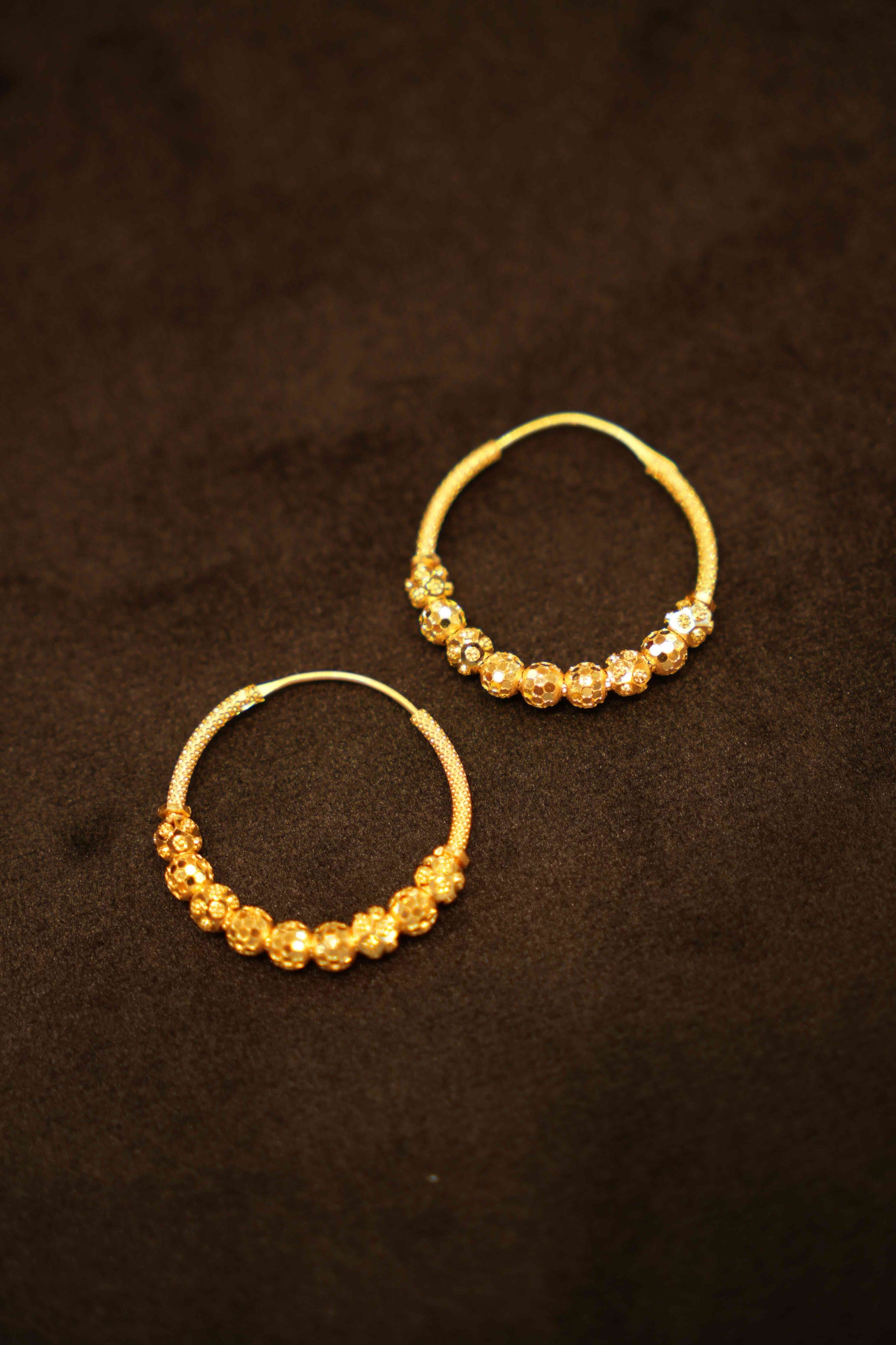 22K Gold Designer Hoop Earrings