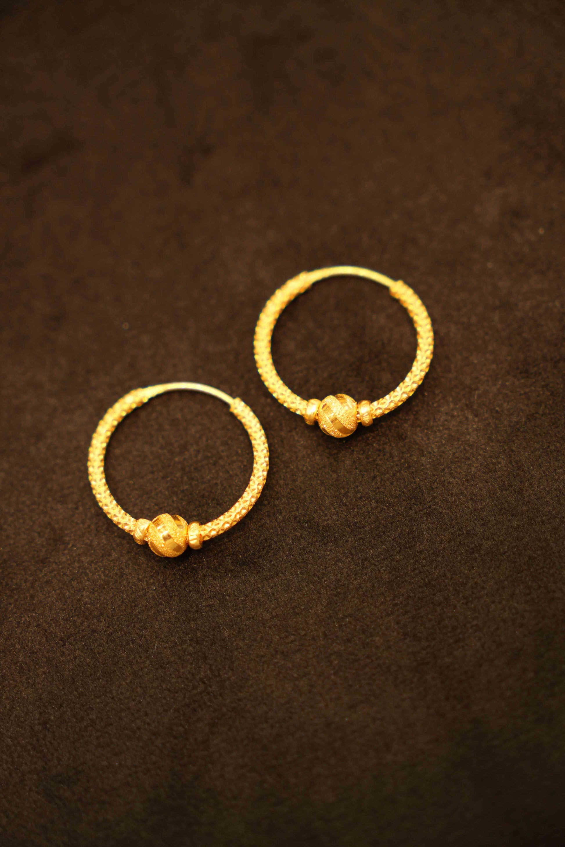 22K Gold Designer Hoop Earrings
