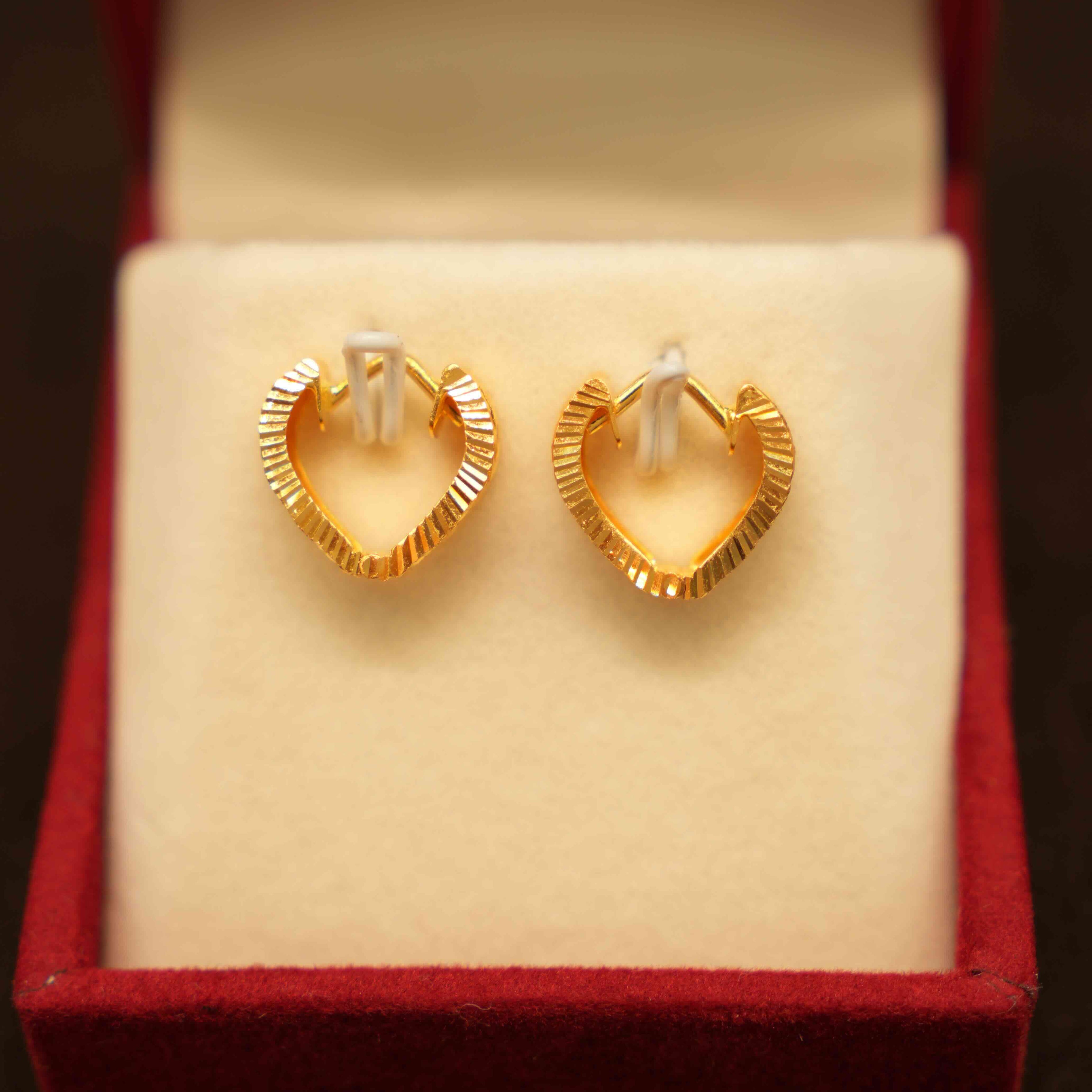 22K Gold Designer Hoop Earrings
