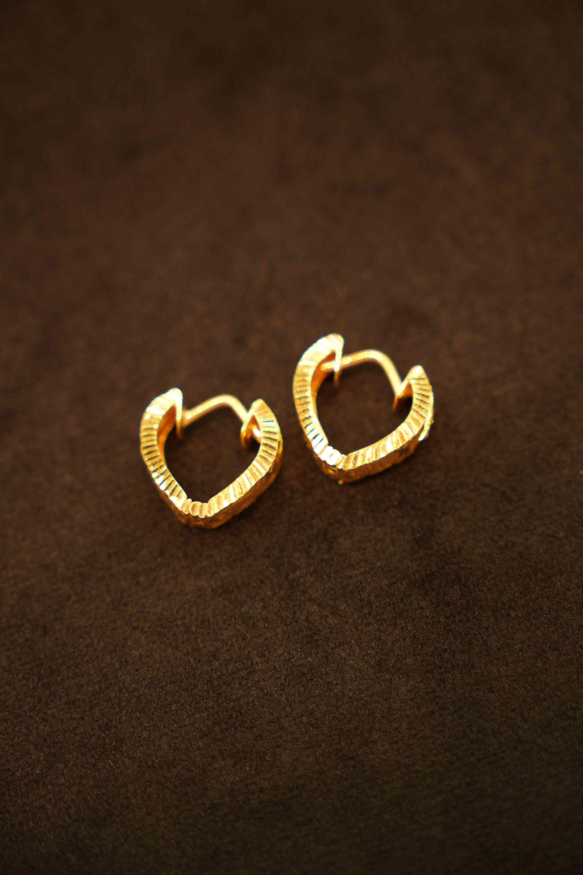 22K Gold Designer Hoop Earrings