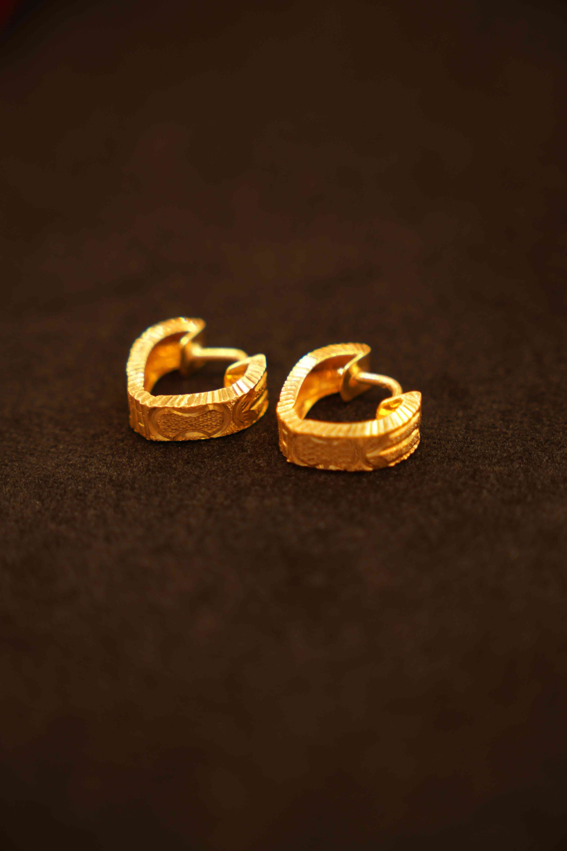 22K Gold Designer Hoop Earrings