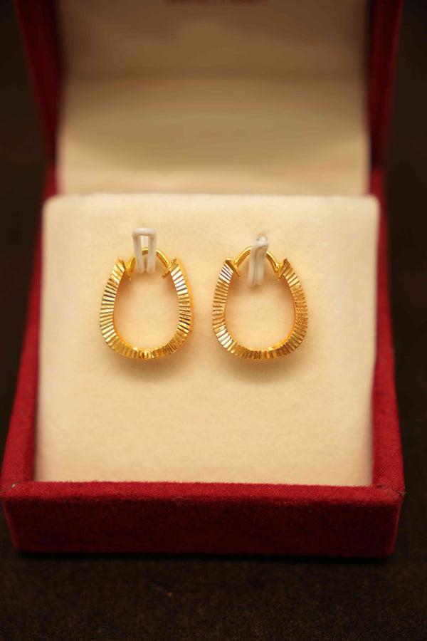 22K Gold Designer Hoop Earrings