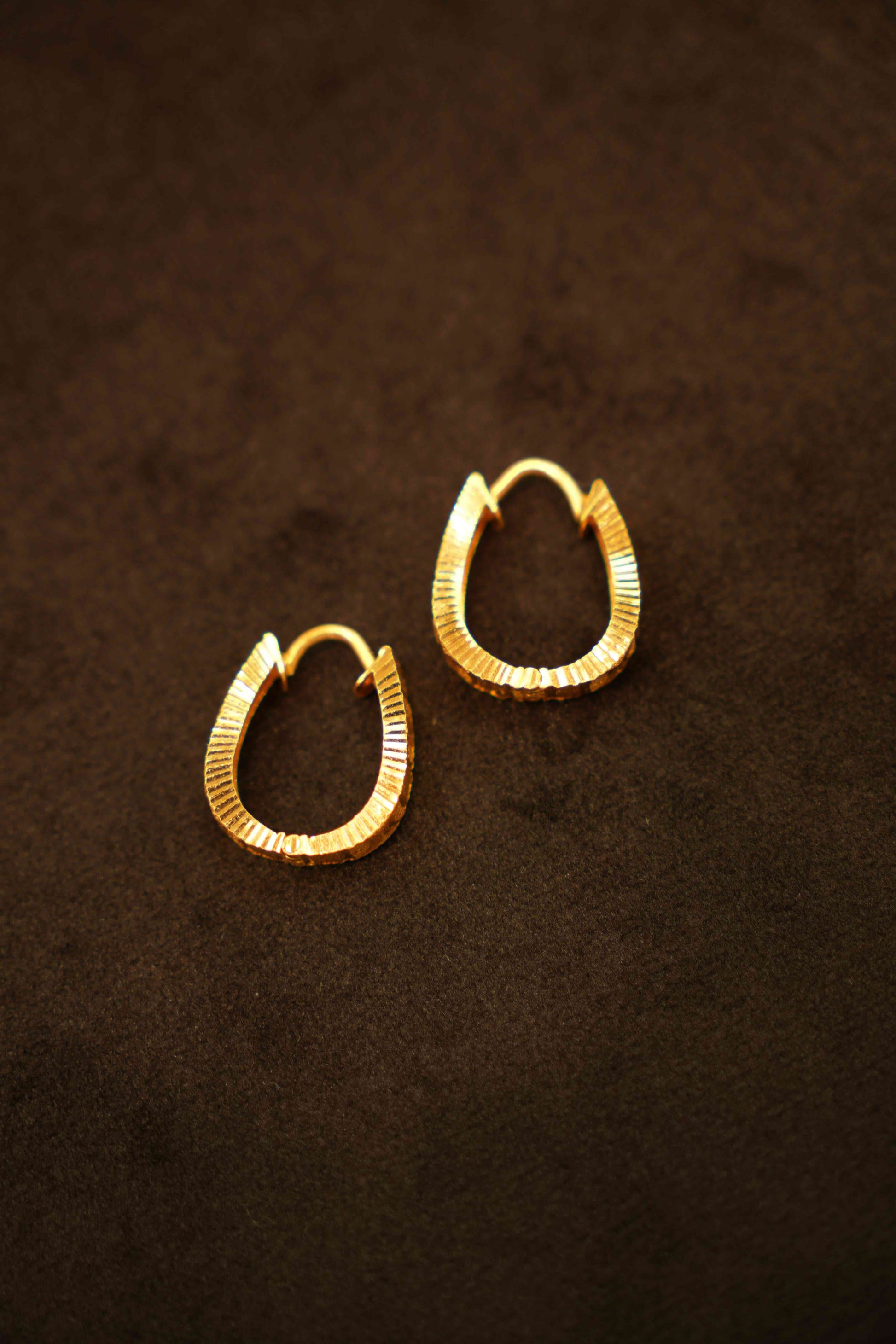 22K Gold Designer Hoop Earrings