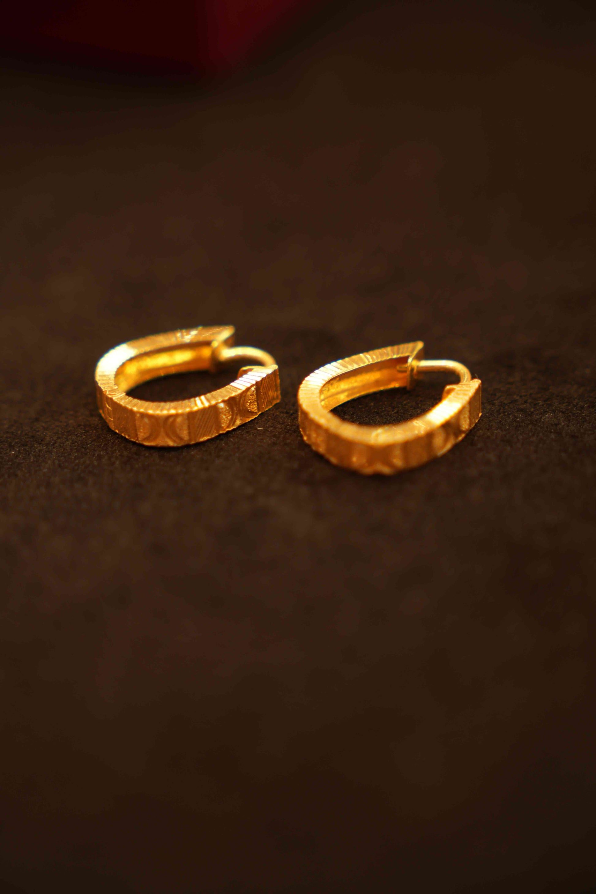 22K Gold Designer Hoop Earrings