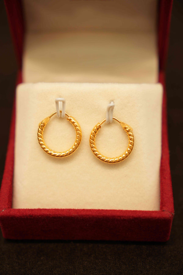 22K Gold Designer Hoop Earrings