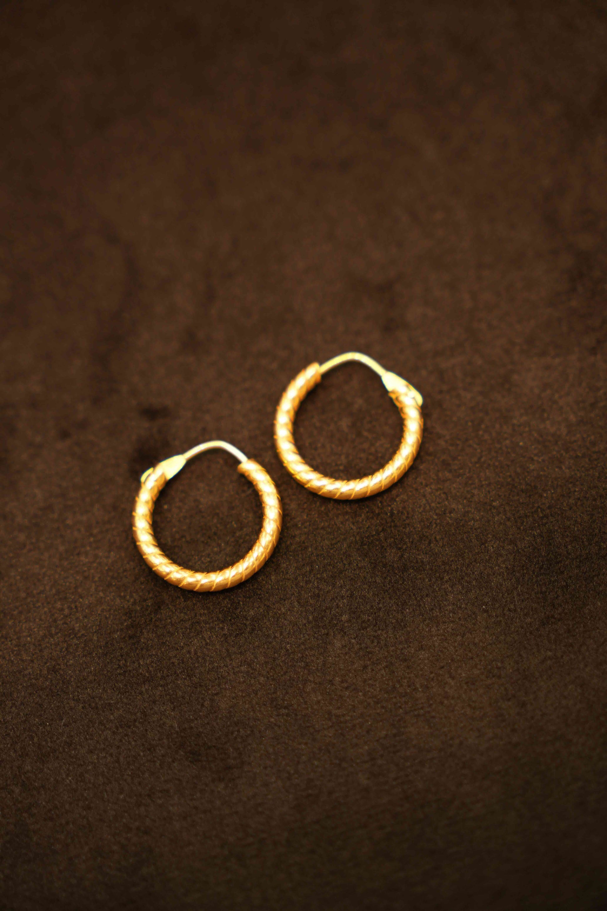 22K Gold Designer Hoop Earrings