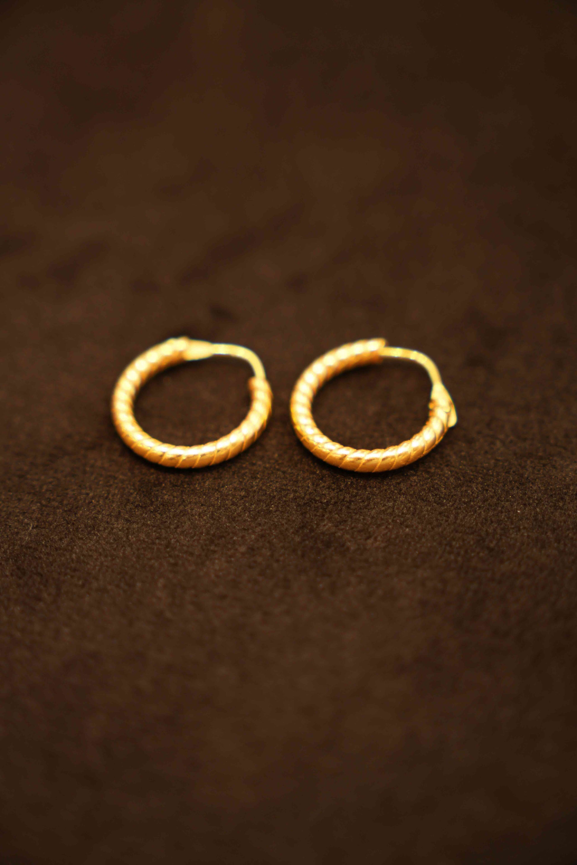 22K Gold Designer Hoop Earrings