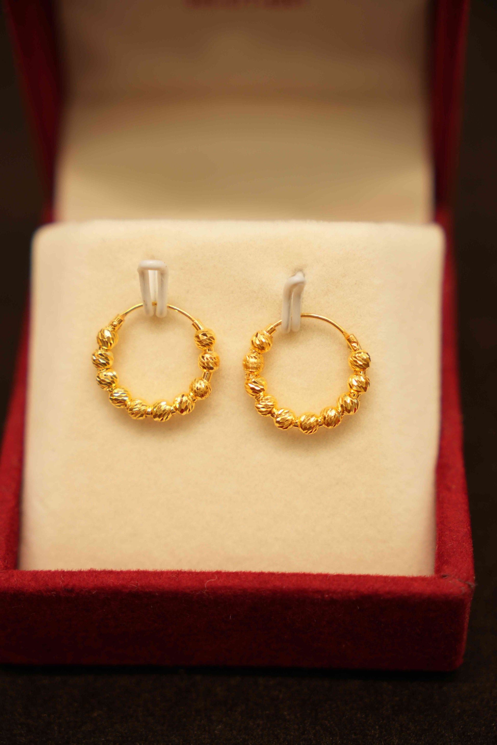 22K Gold Designer Hoop Earrings