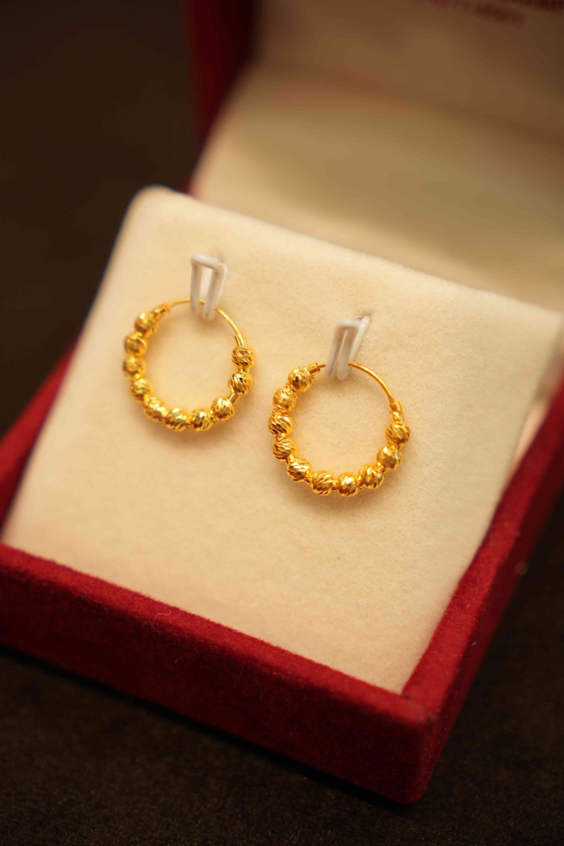 22K Gold Designer Hoop Earrings