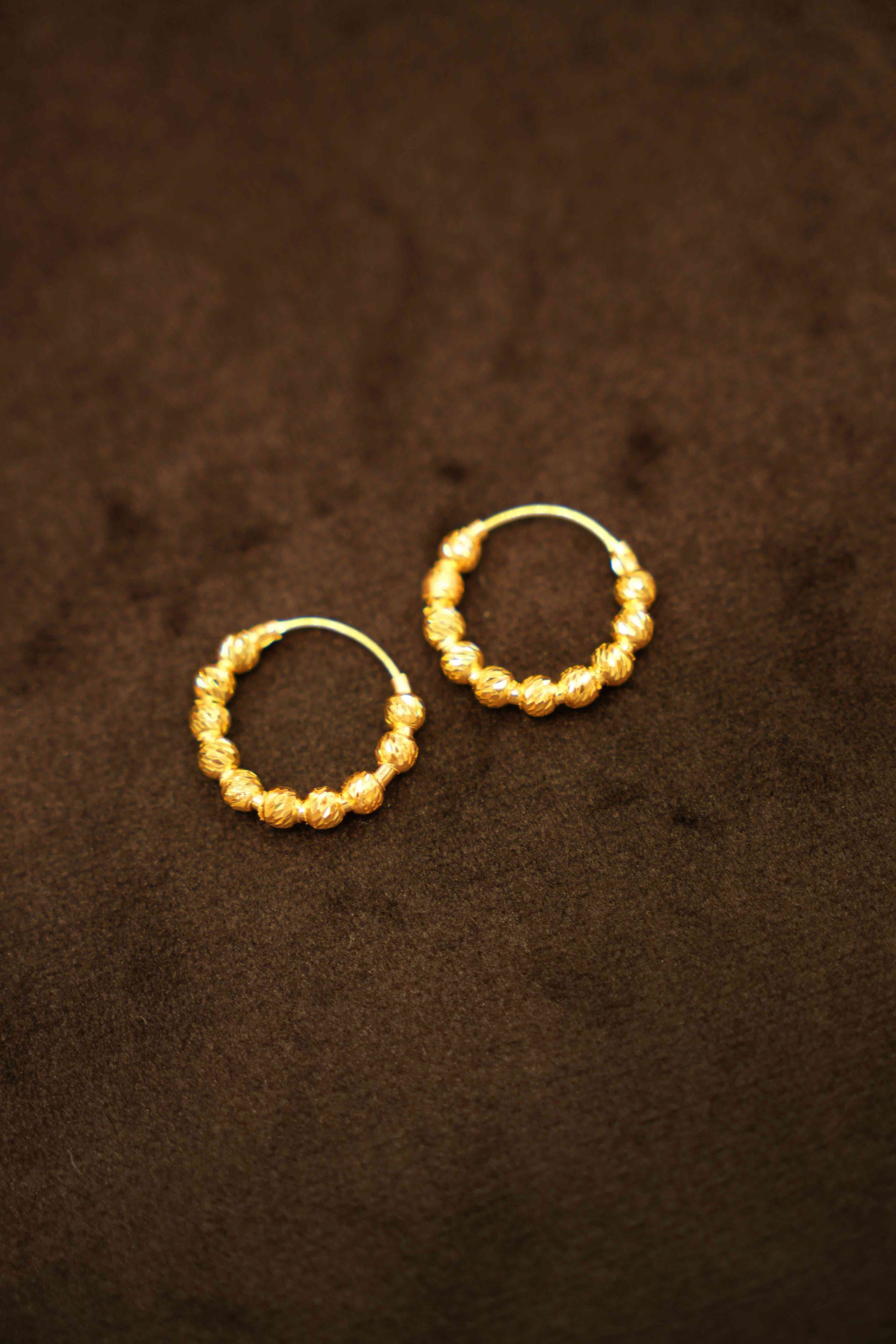 22K Gold Designer Hoop Earrings