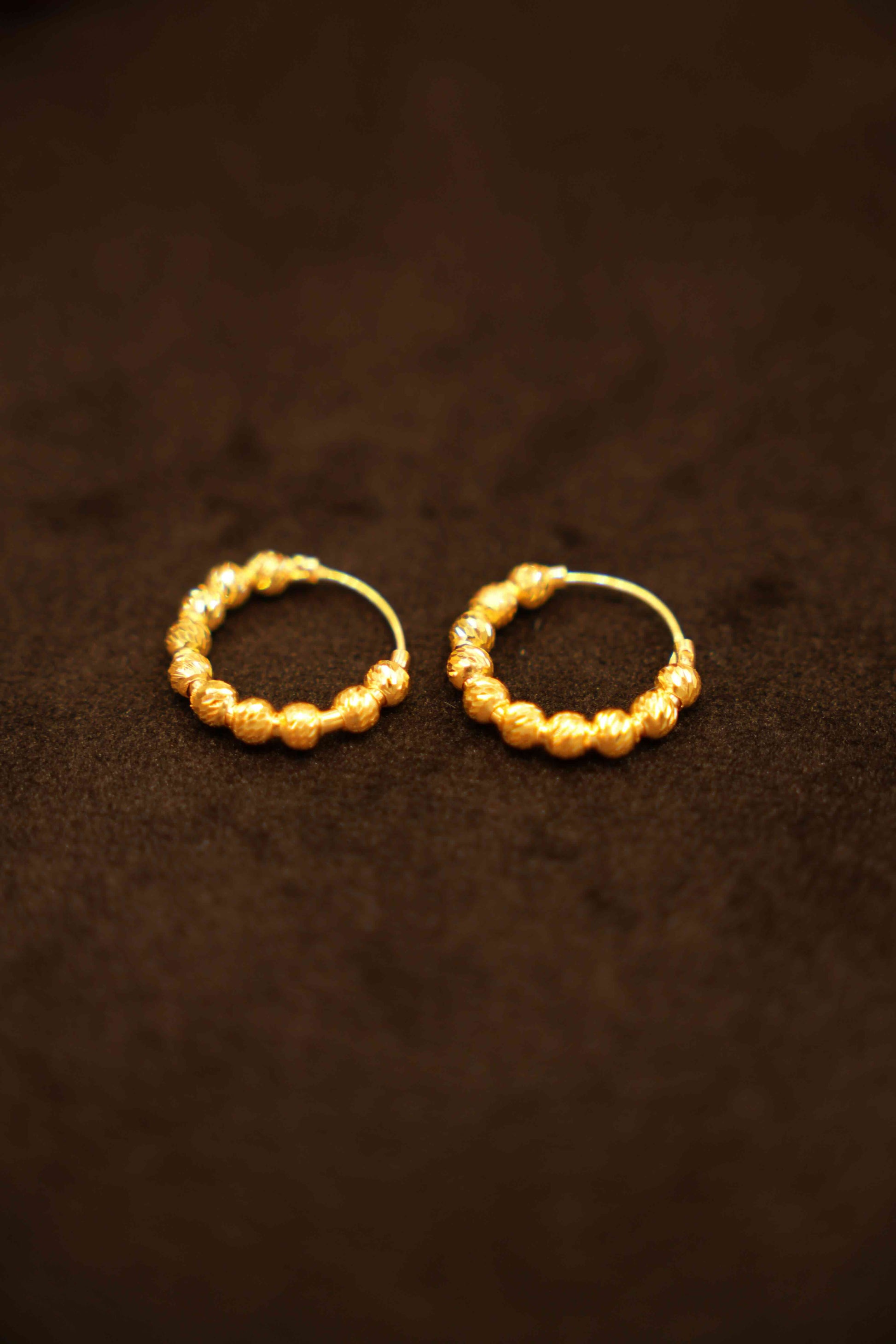 22K Gold Designer Hoop Earrings