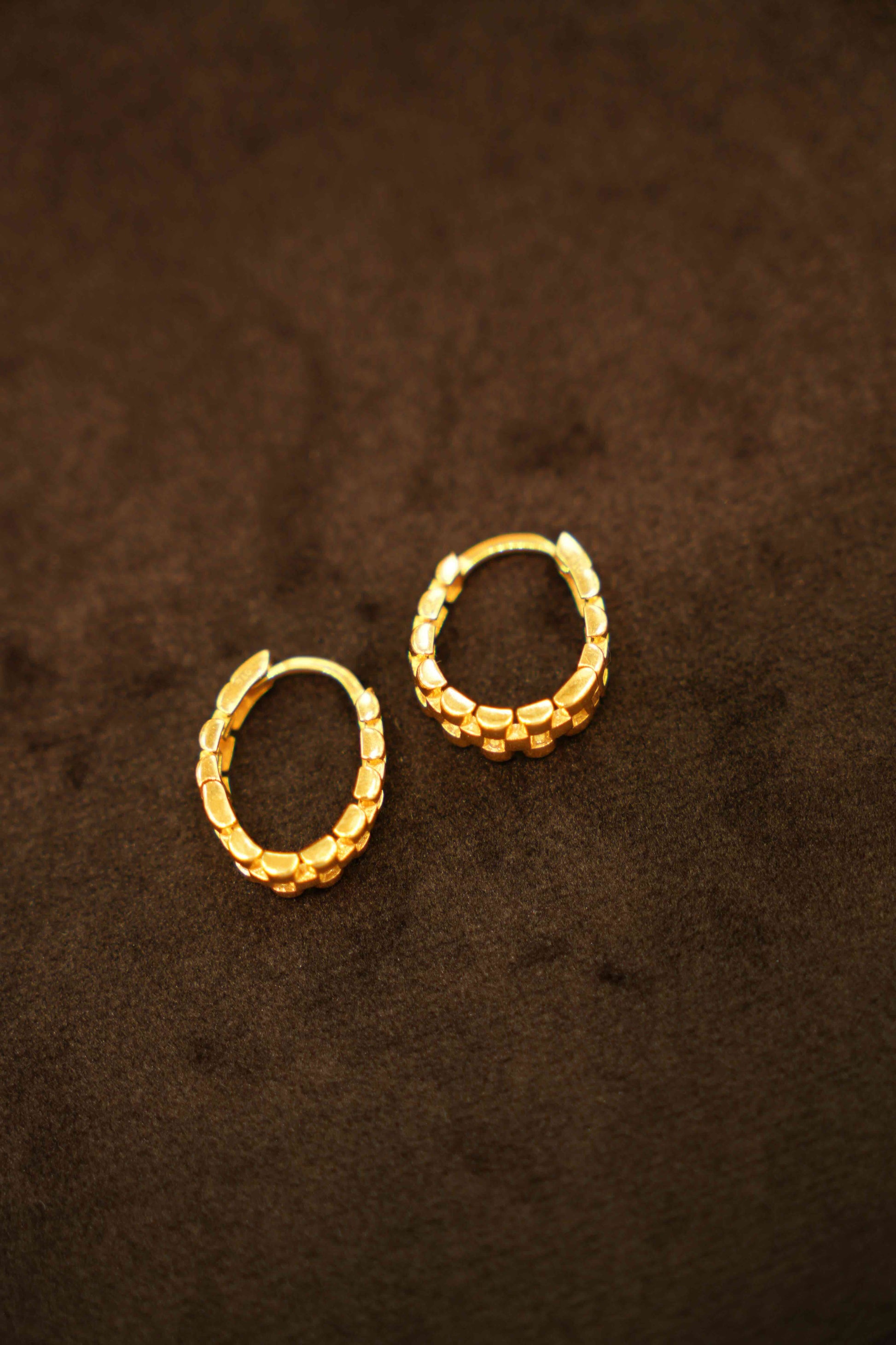 22K Gold Designer Hoop Earrings