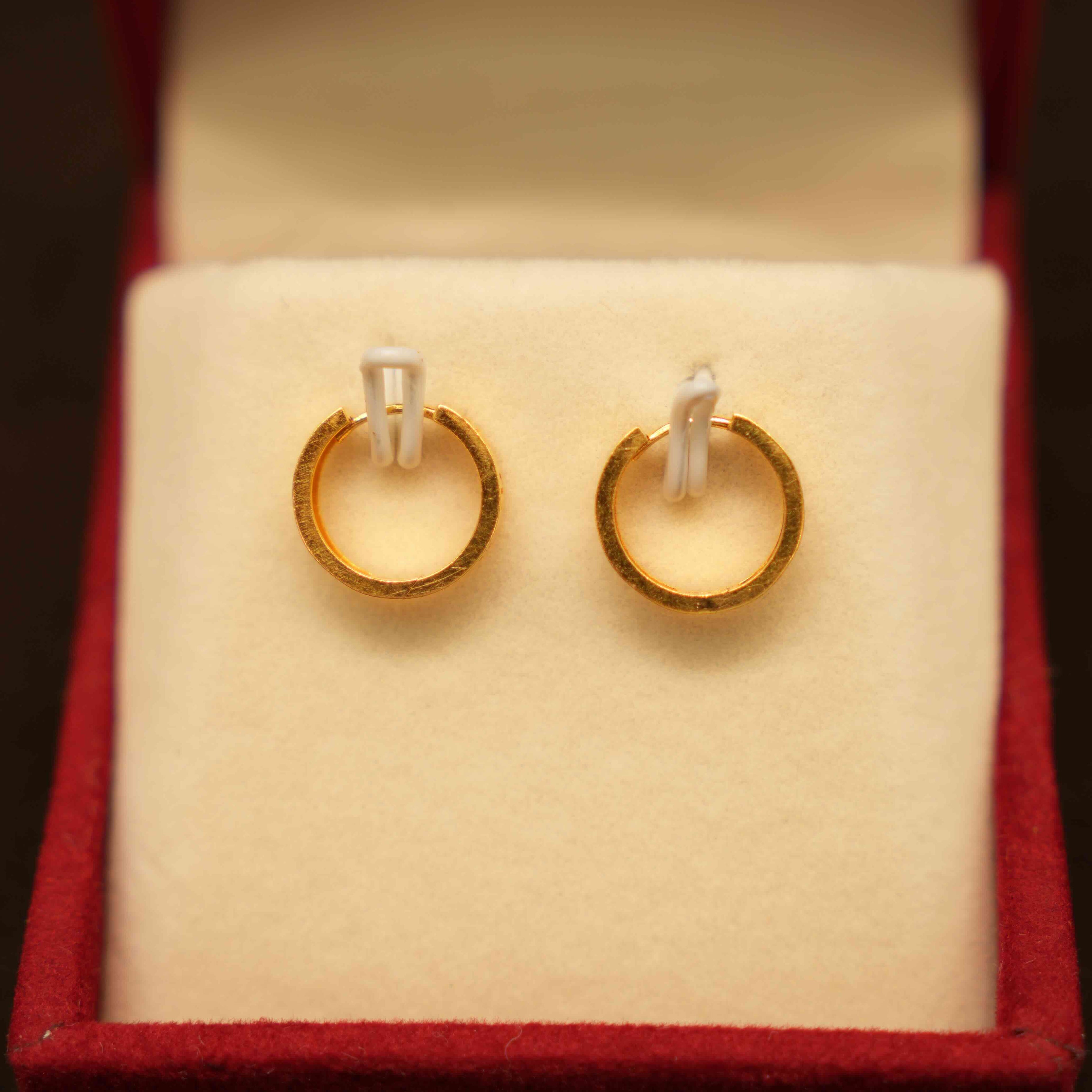22K Gold Designer Hoop Earrings