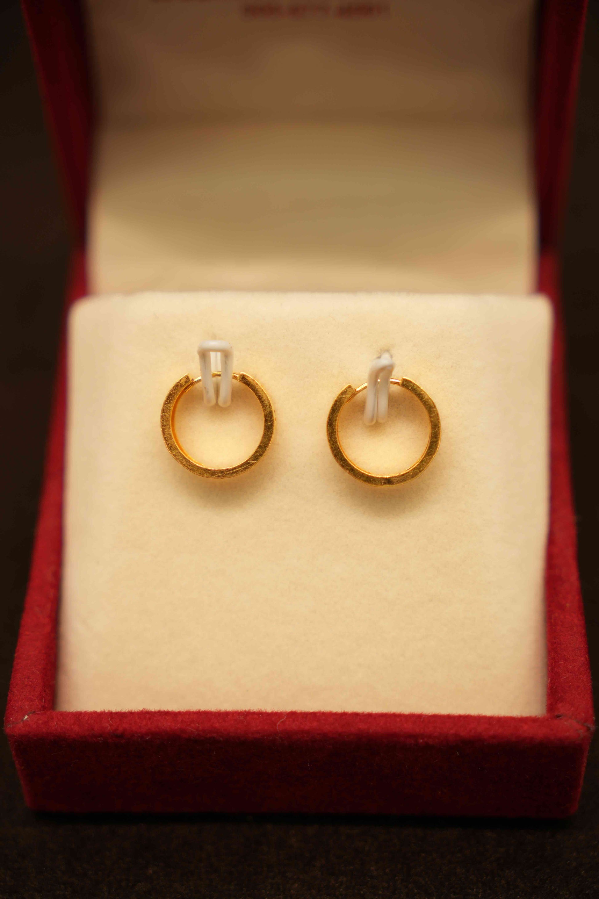 22K Gold Designer Hoop Earrings