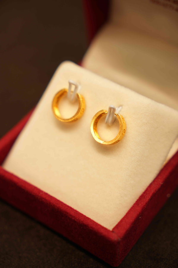 22K Gold Designer Hoop Earrings