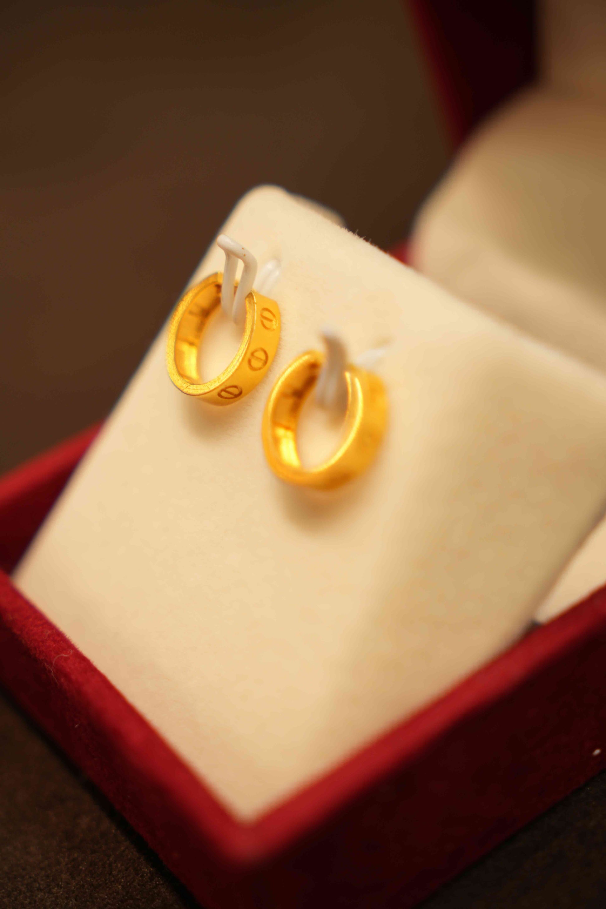 22K Gold Designer Hoop Earrings