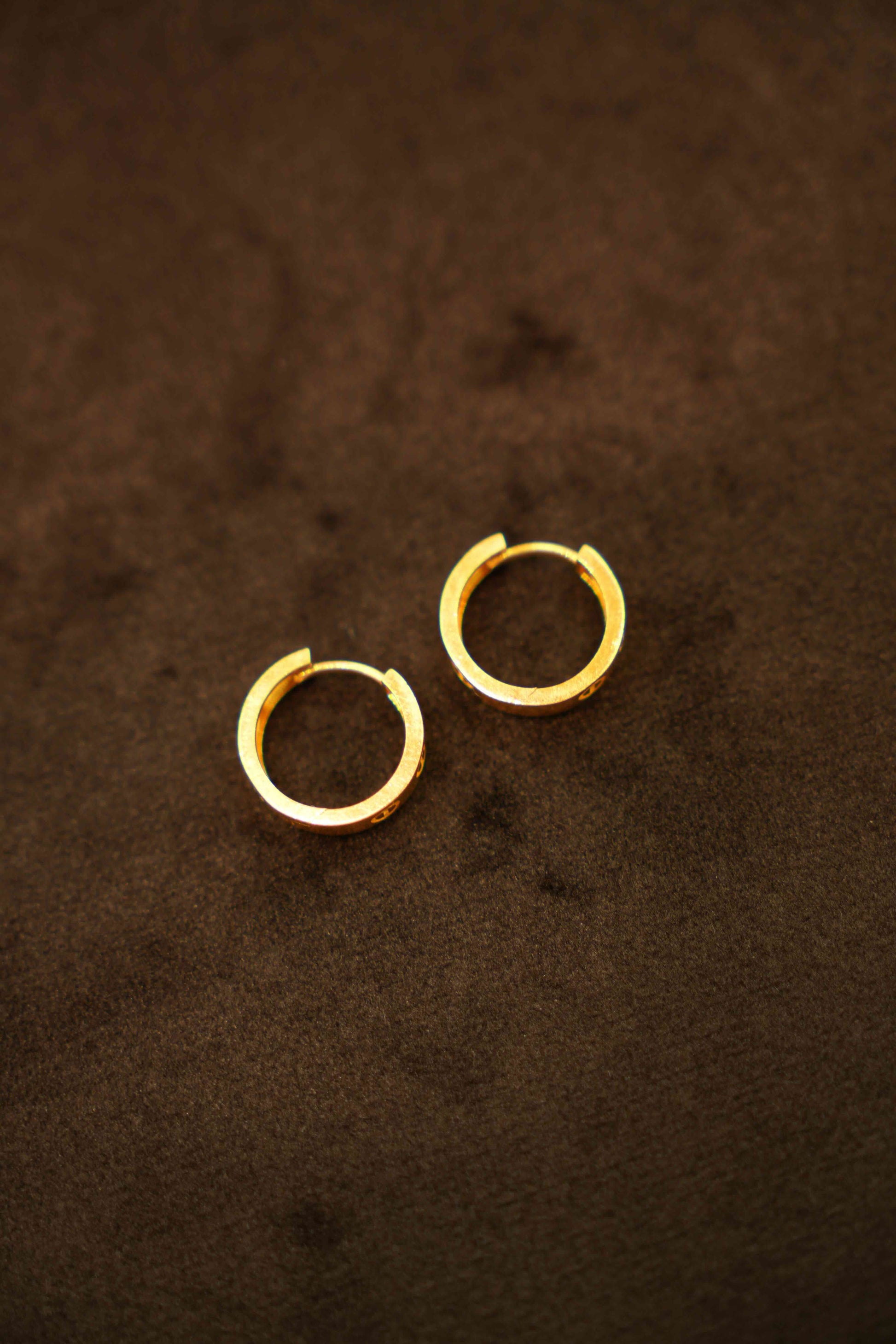 22K Gold Designer Hoop Earrings