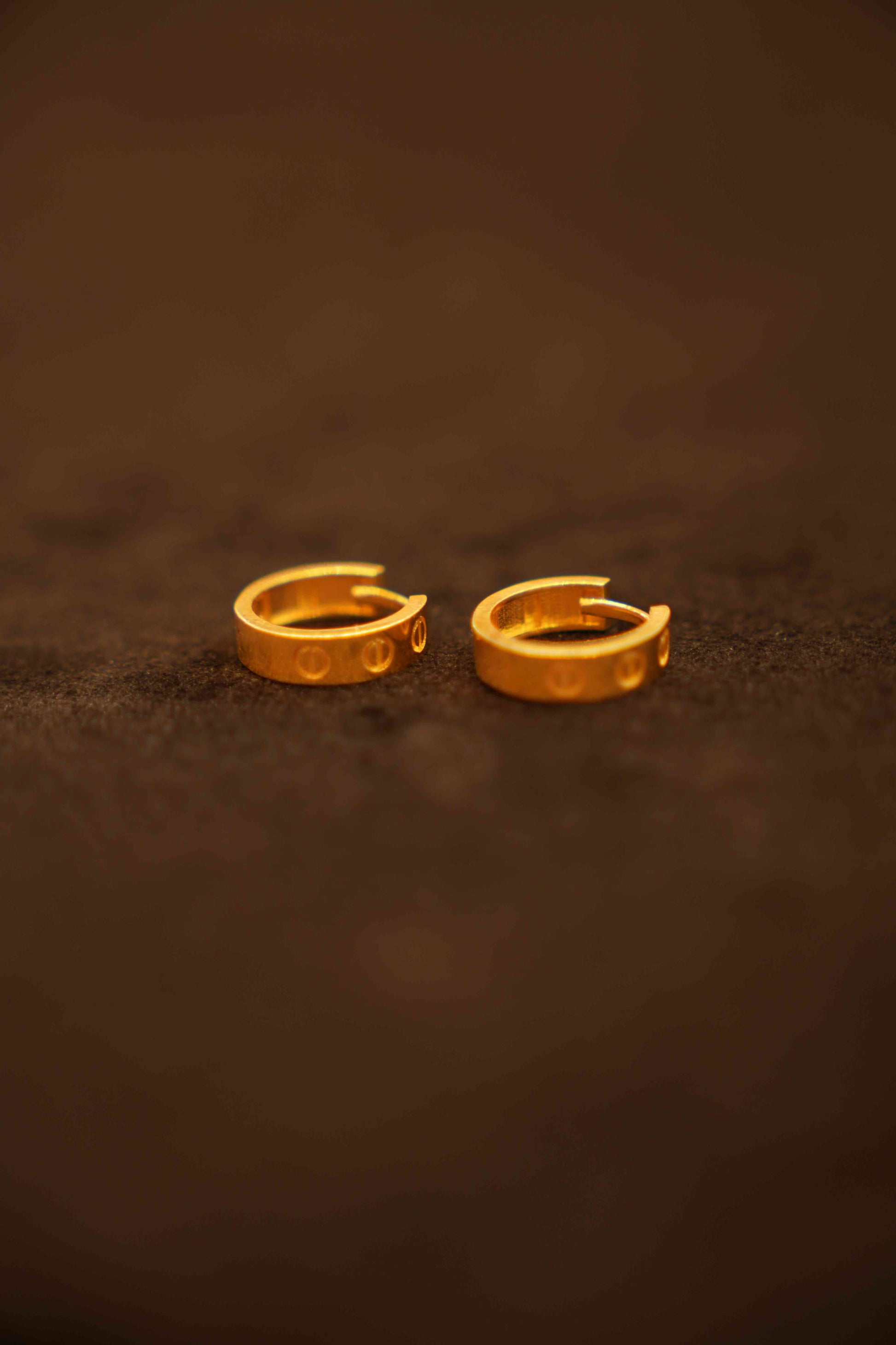 22K Gold Designer Hoop Earrings