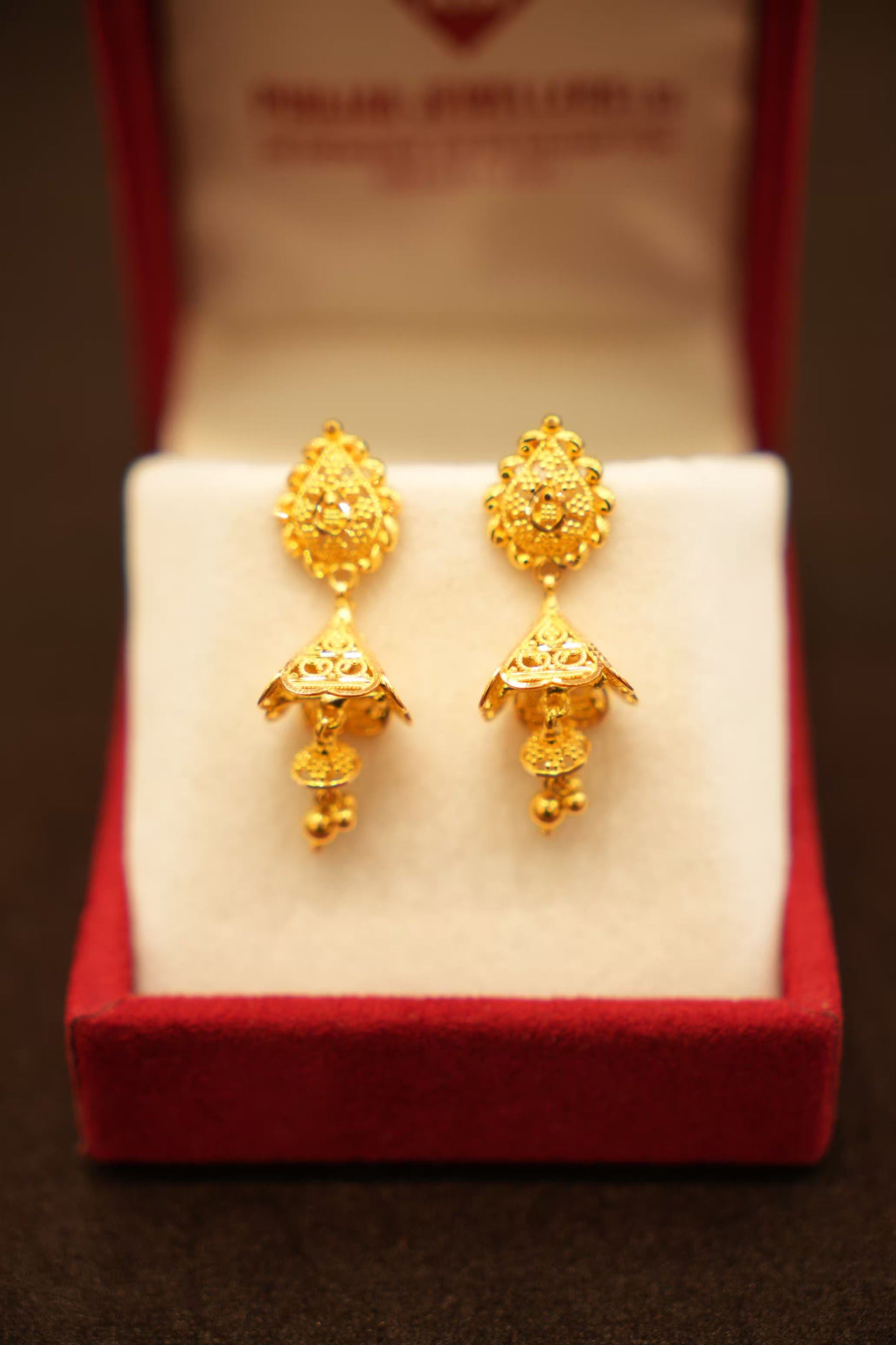 22K Gold Designer Jhumka Earrings