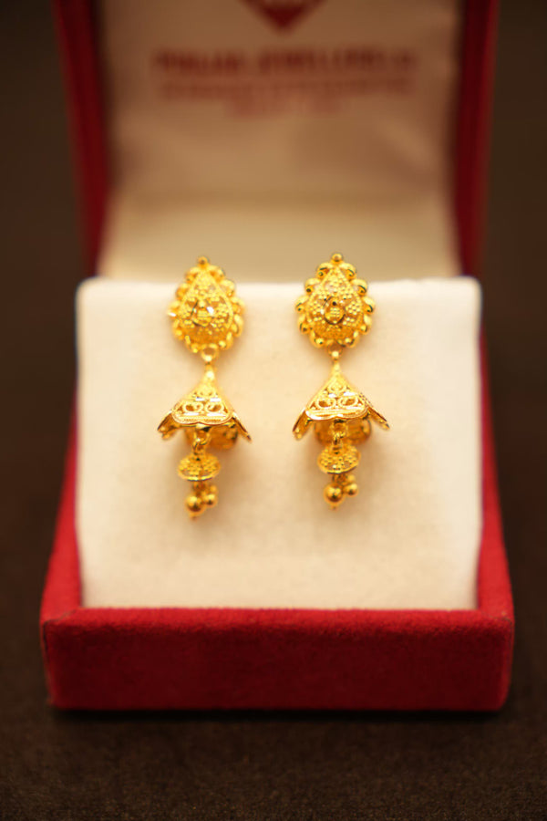 22K Gold Designer Jhumka Earrings