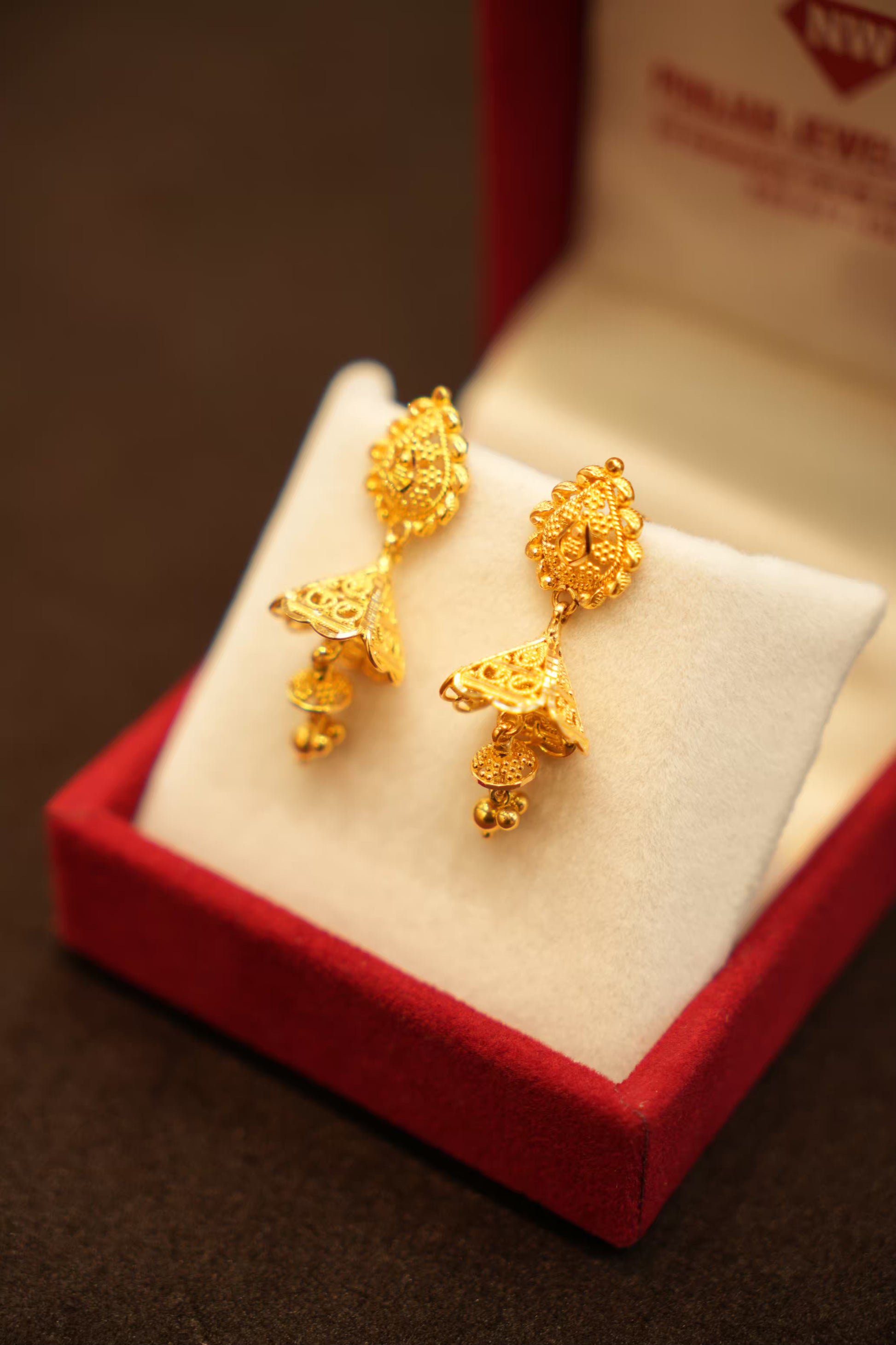 22K Gold Designer Jhumka Earrings