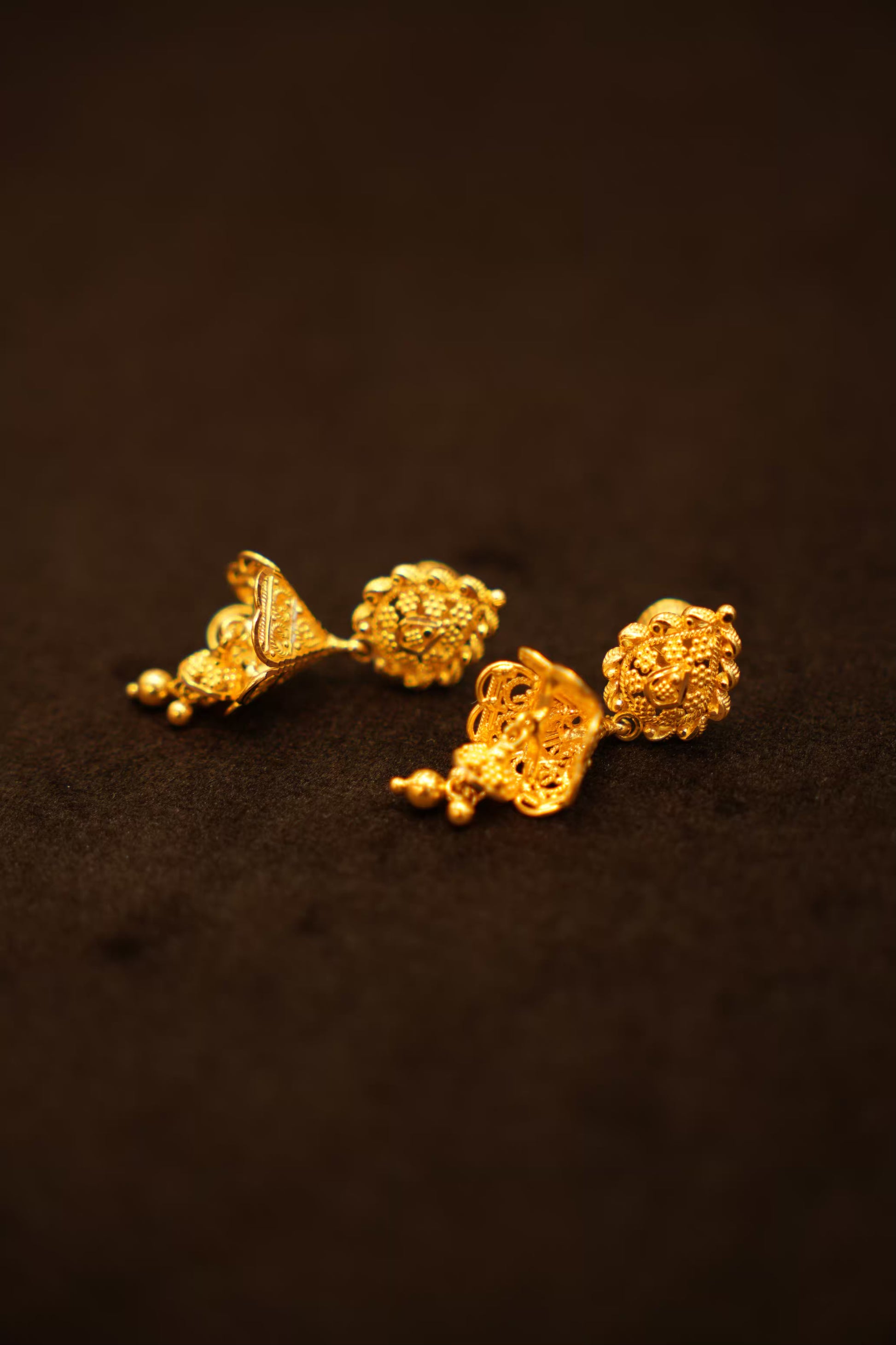 22K Gold Designer Jhumka Earrings