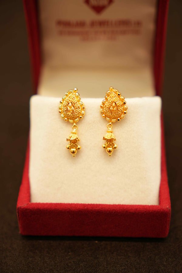 22K Gold Designer Hanging Earrings
