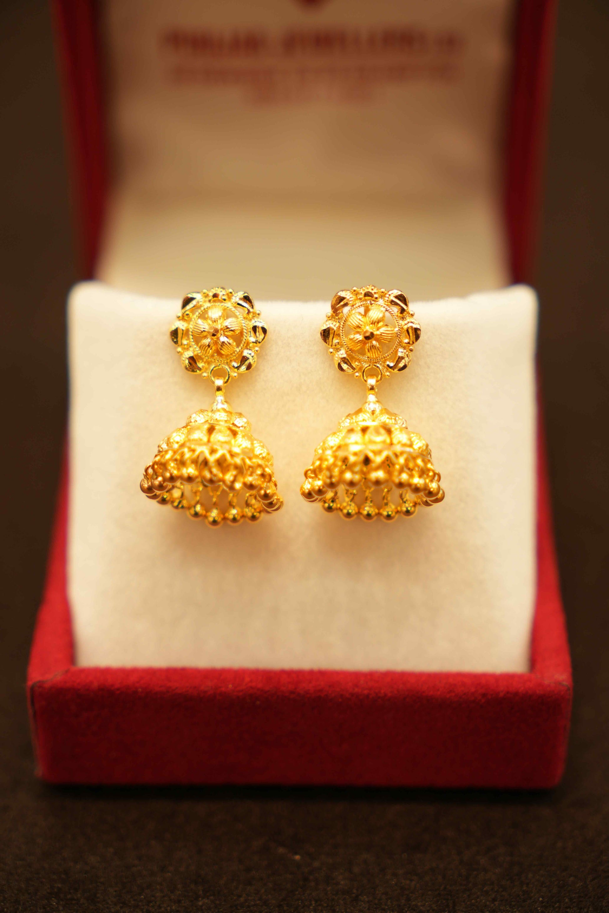 22K Gold Designer Jhumka Earrings