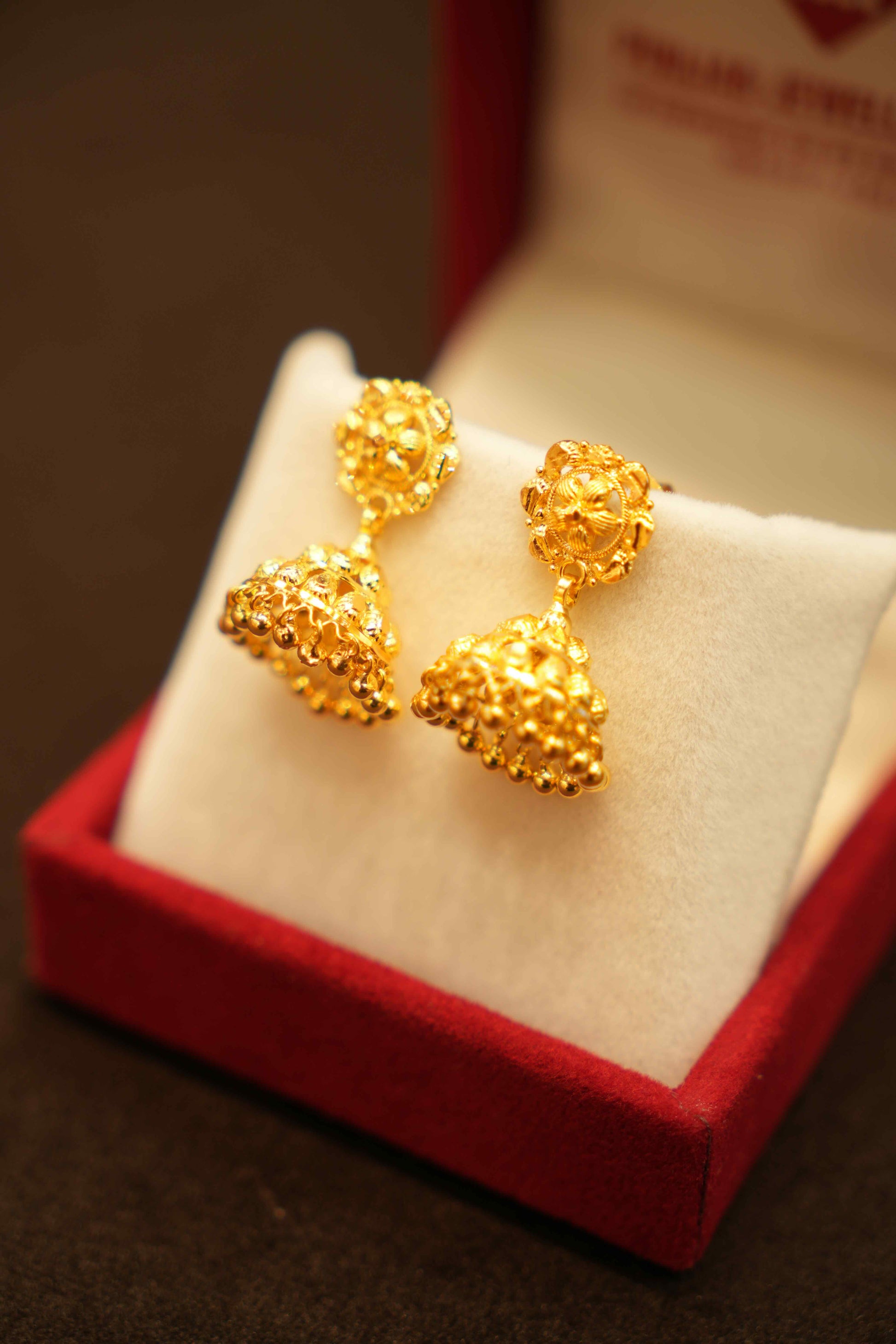 22K Gold Designer Jhumka Earrings