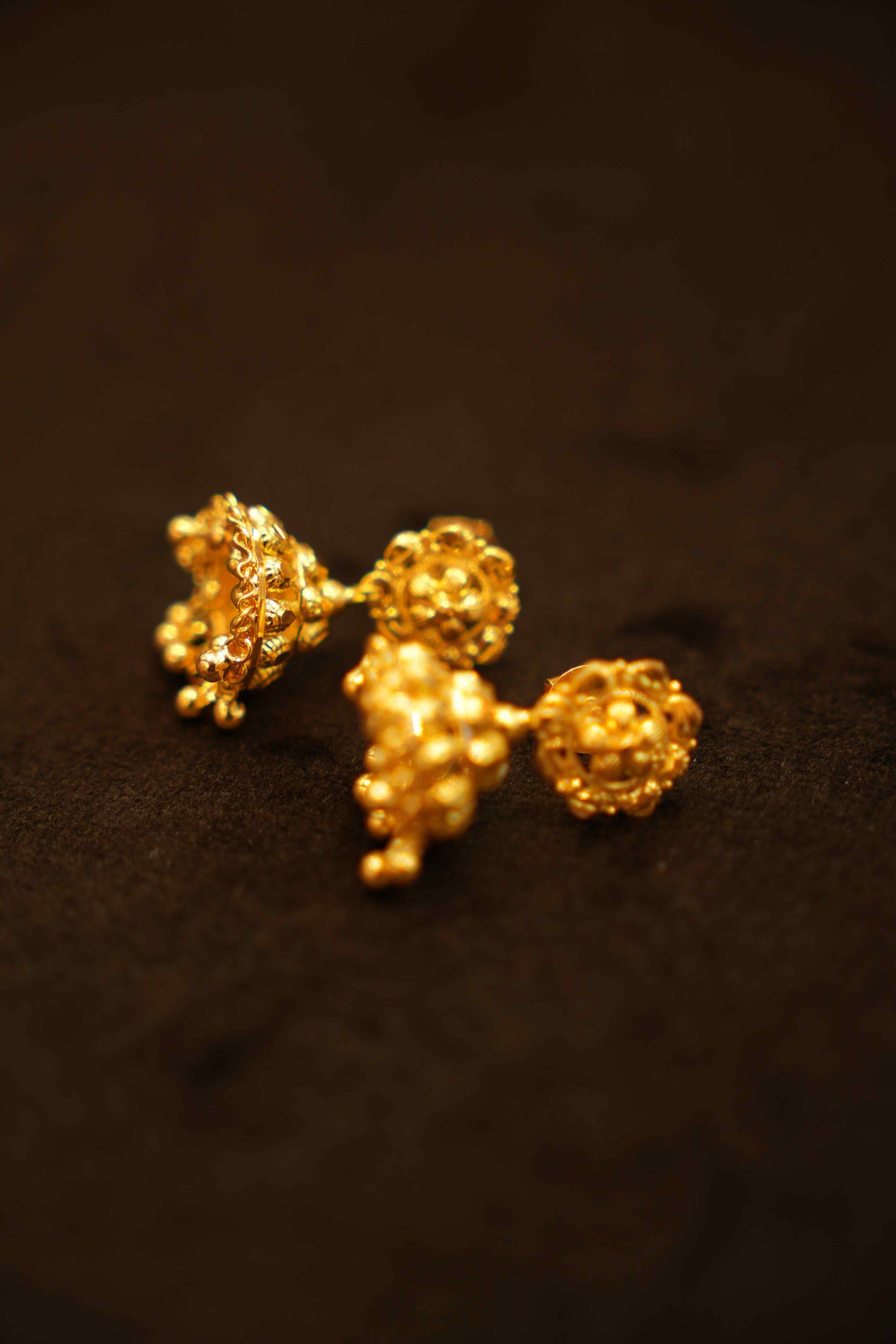 22K Gold Designer Jhumka Earrings
