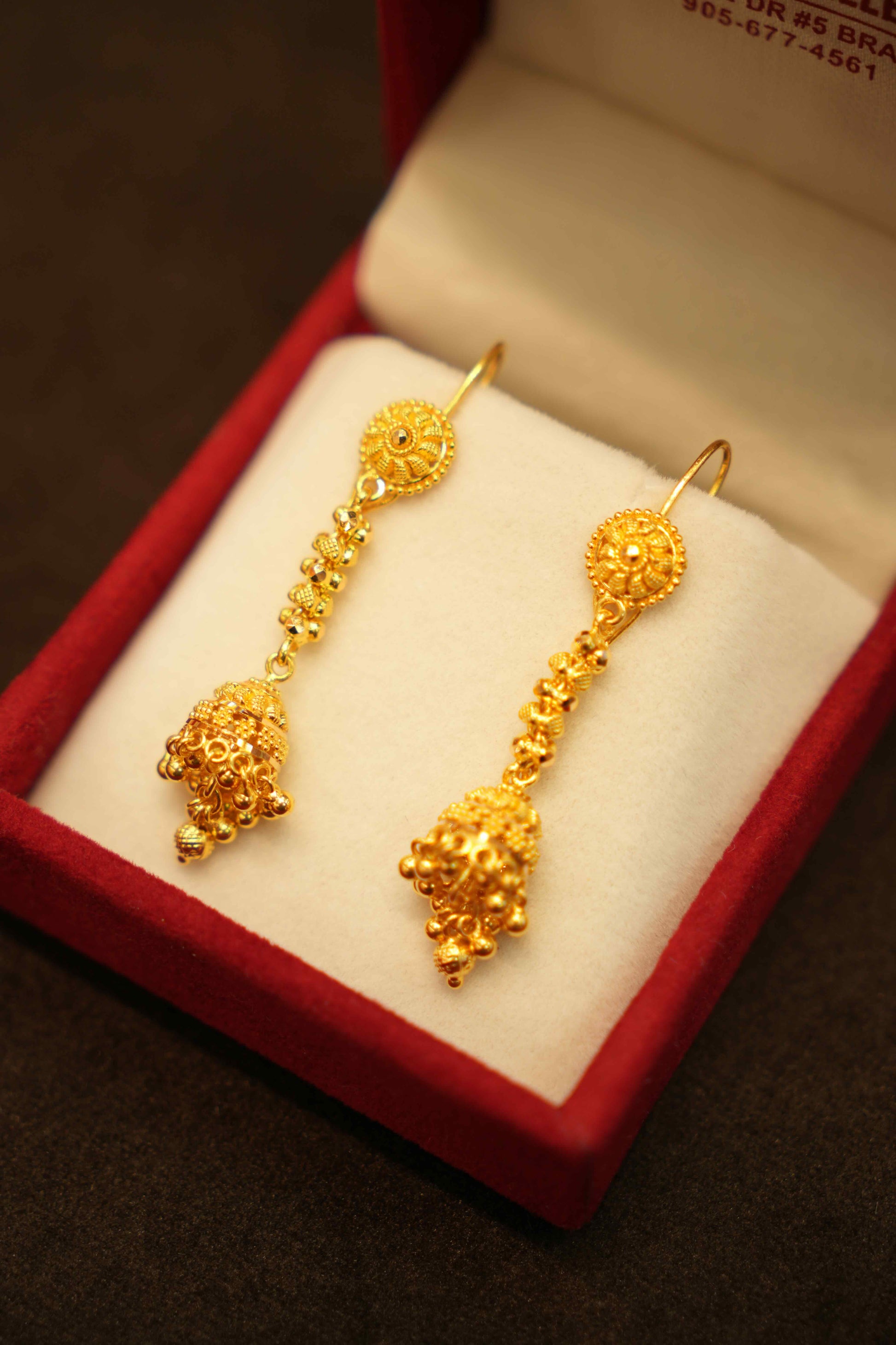 22K Gold Designer Jhumka Earrings