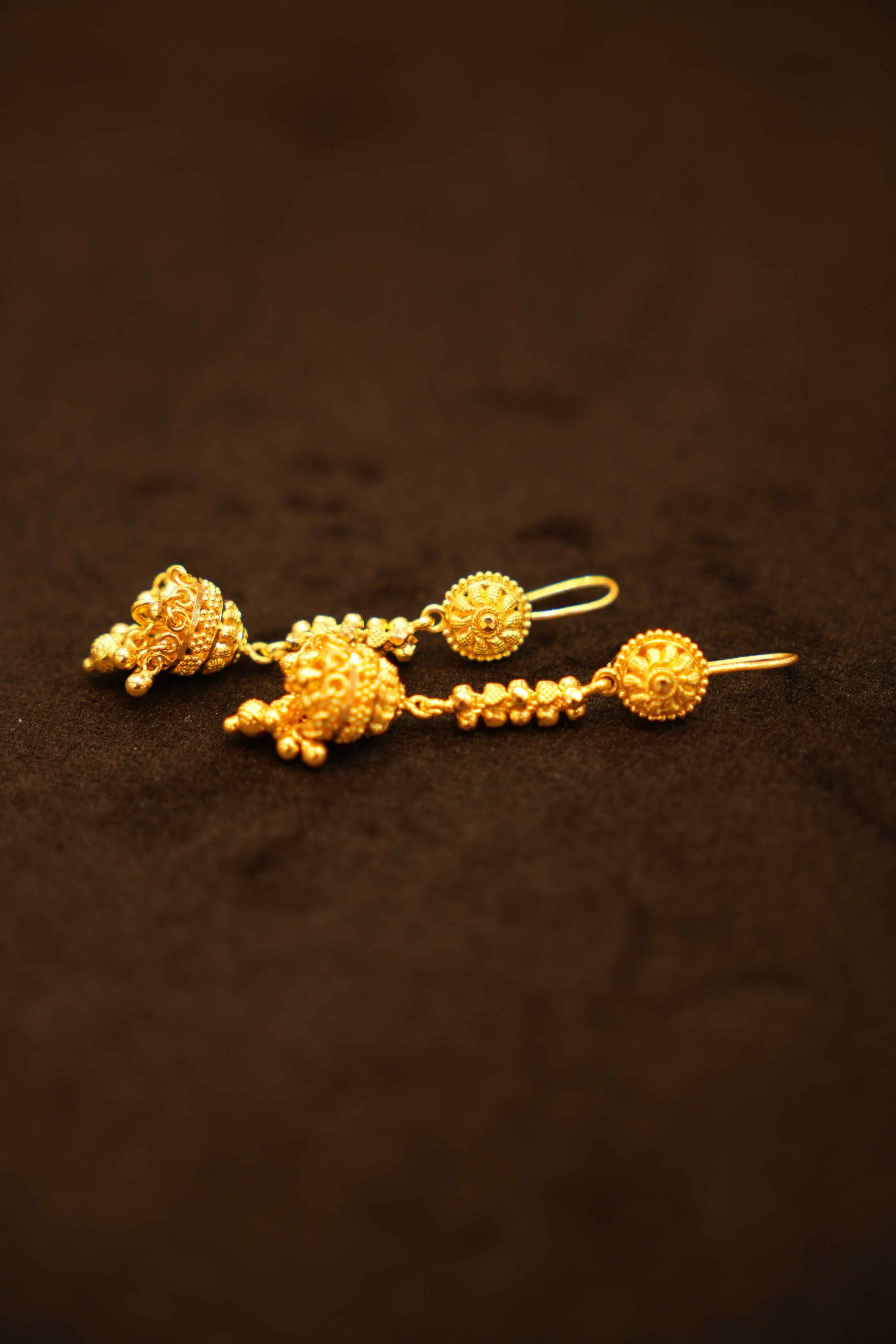 22K Gold Designer Jhumka Earrings