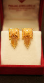 22K Gold Square Dangling Earrings