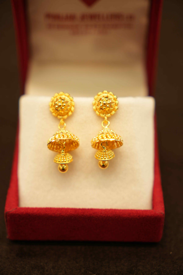 22K Gold Ladies Jhumka Earrings