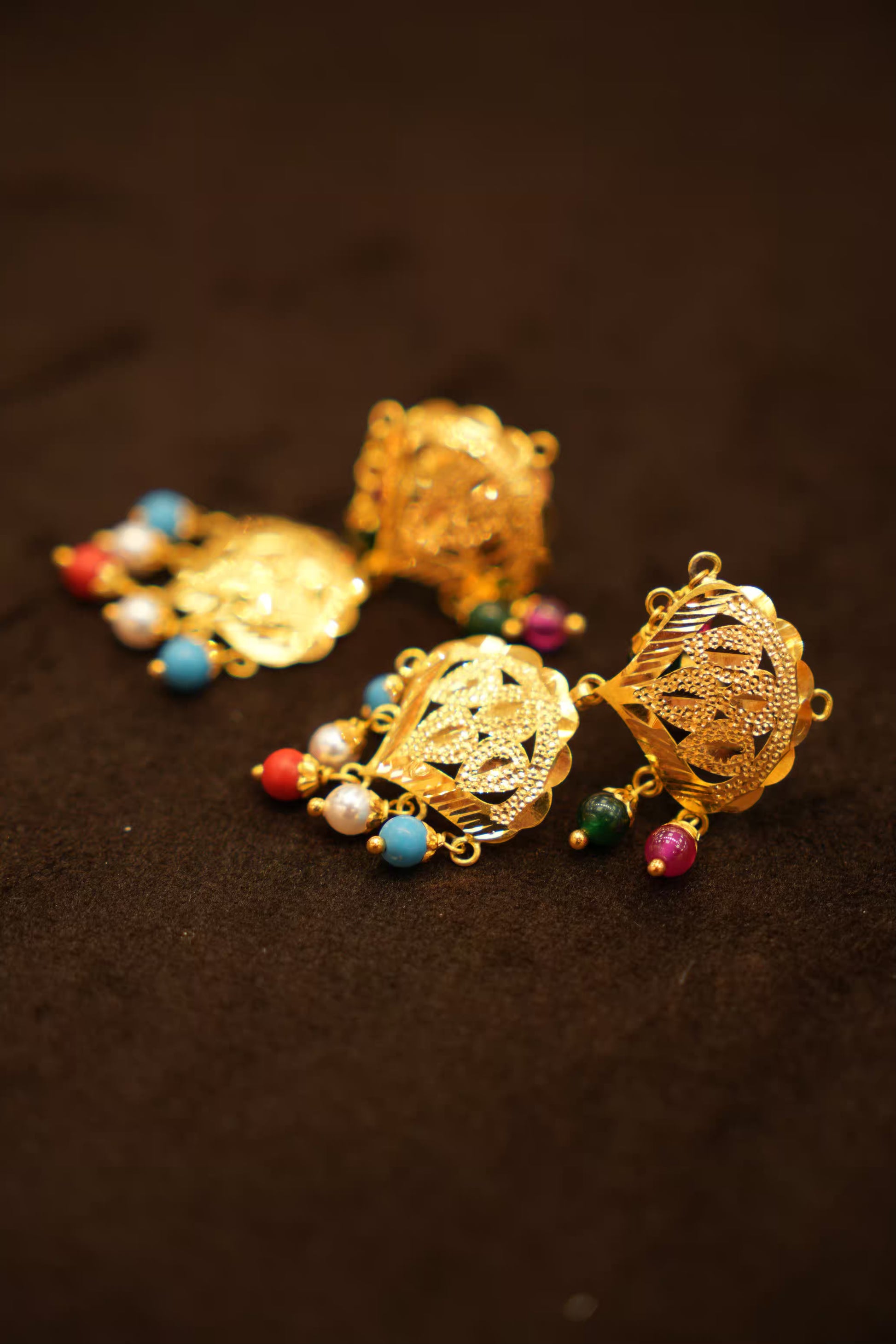 22K Gold Ladies Dangling Earrings