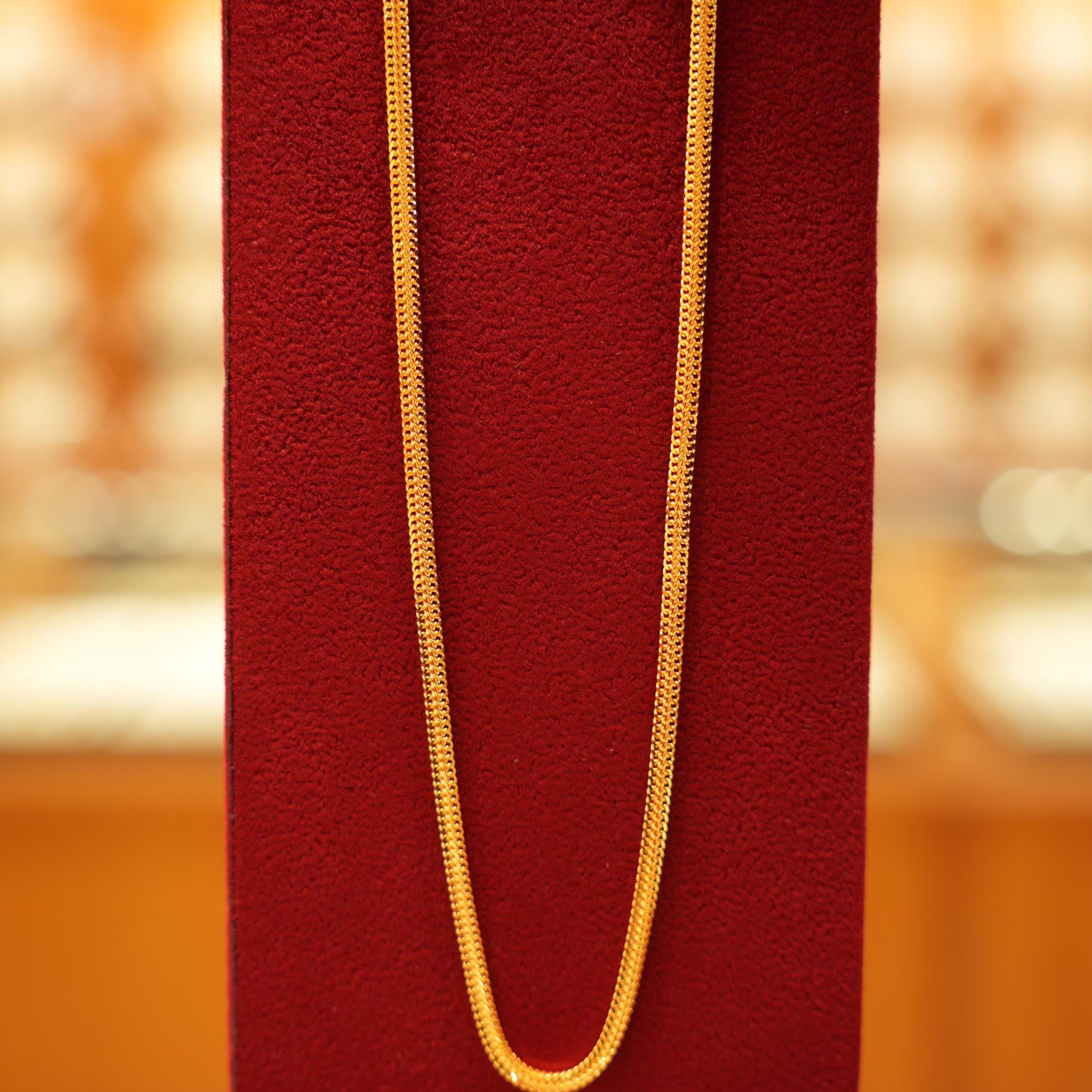 22K Gold Designer Men's Square Chain (20 Inches)