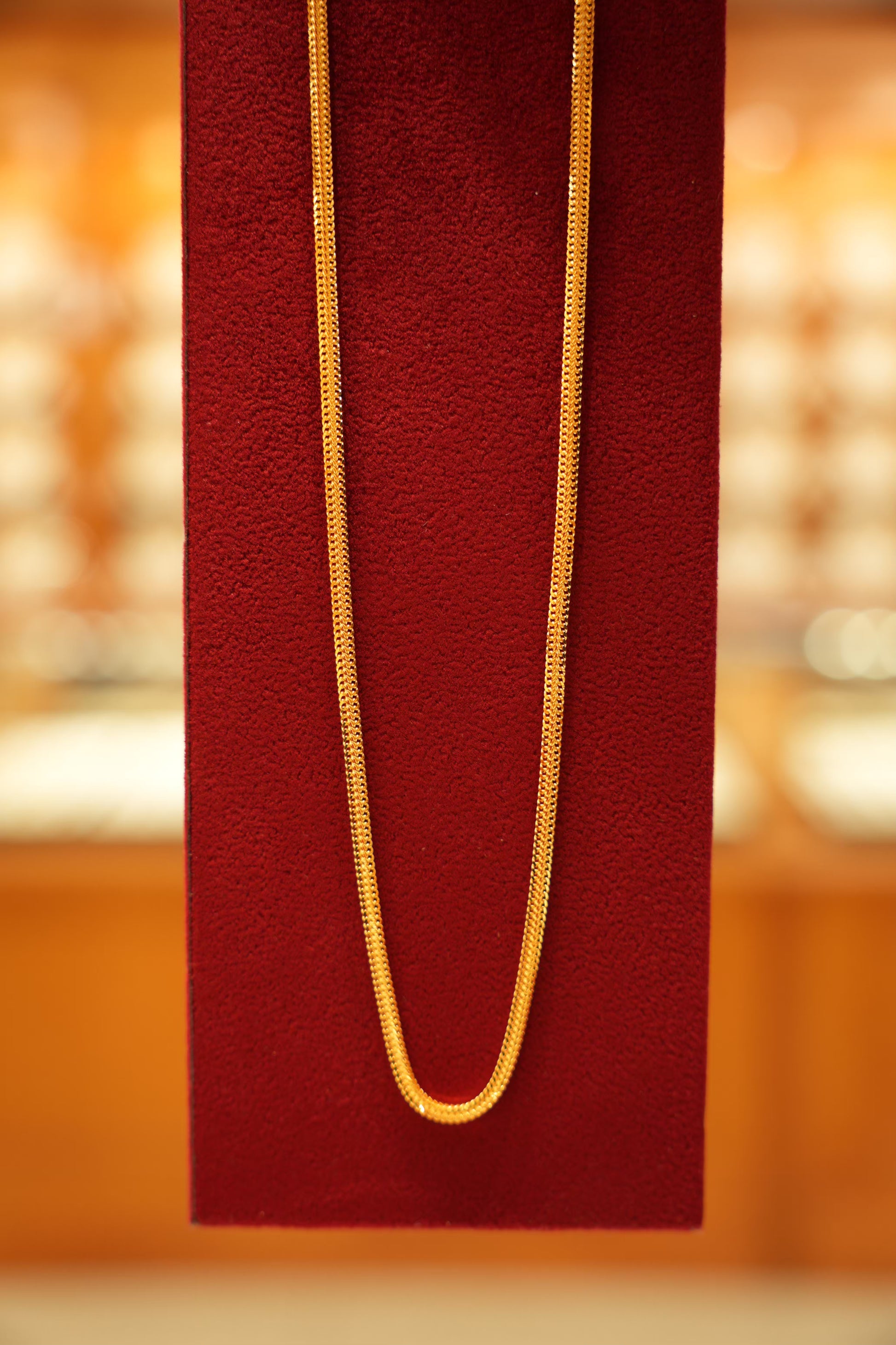 22K Gold Designer Men's Square Chain (20 Inches)