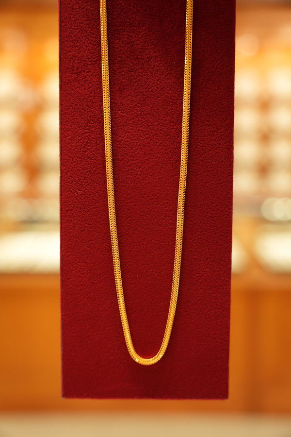 22K Gold Designer Men's Square Chain (20 Inches)