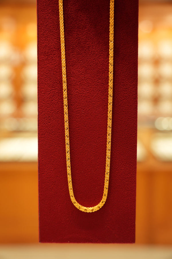 22K Gold Designer Men's Square Chain (20 Inches)