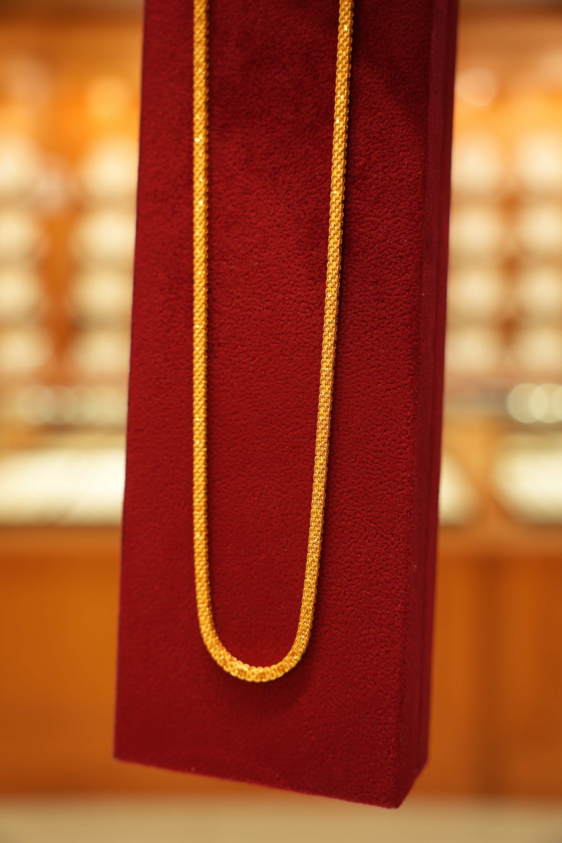 22K Gold Designer Men's Square Chain (20 Inches)